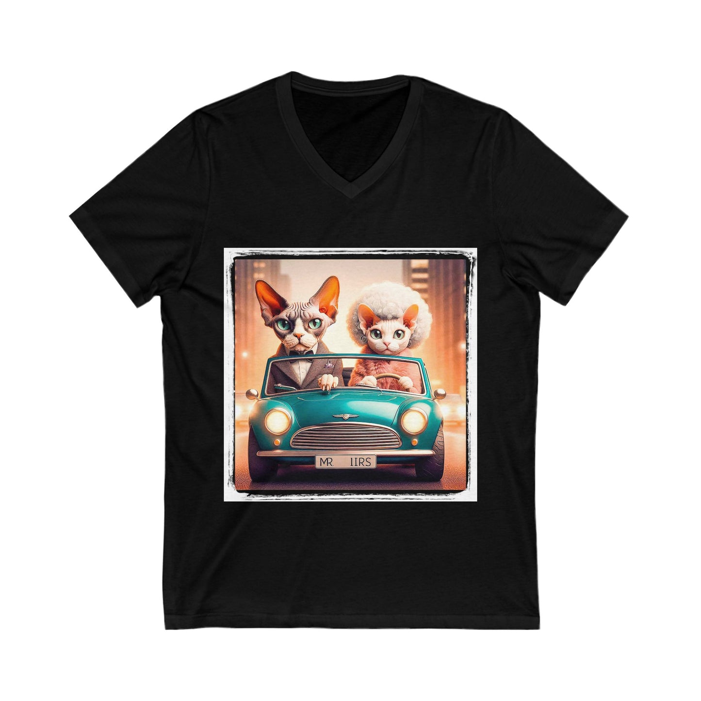 Wacky Devon Rex wacky couple Short Sleeve V-Neck Tee