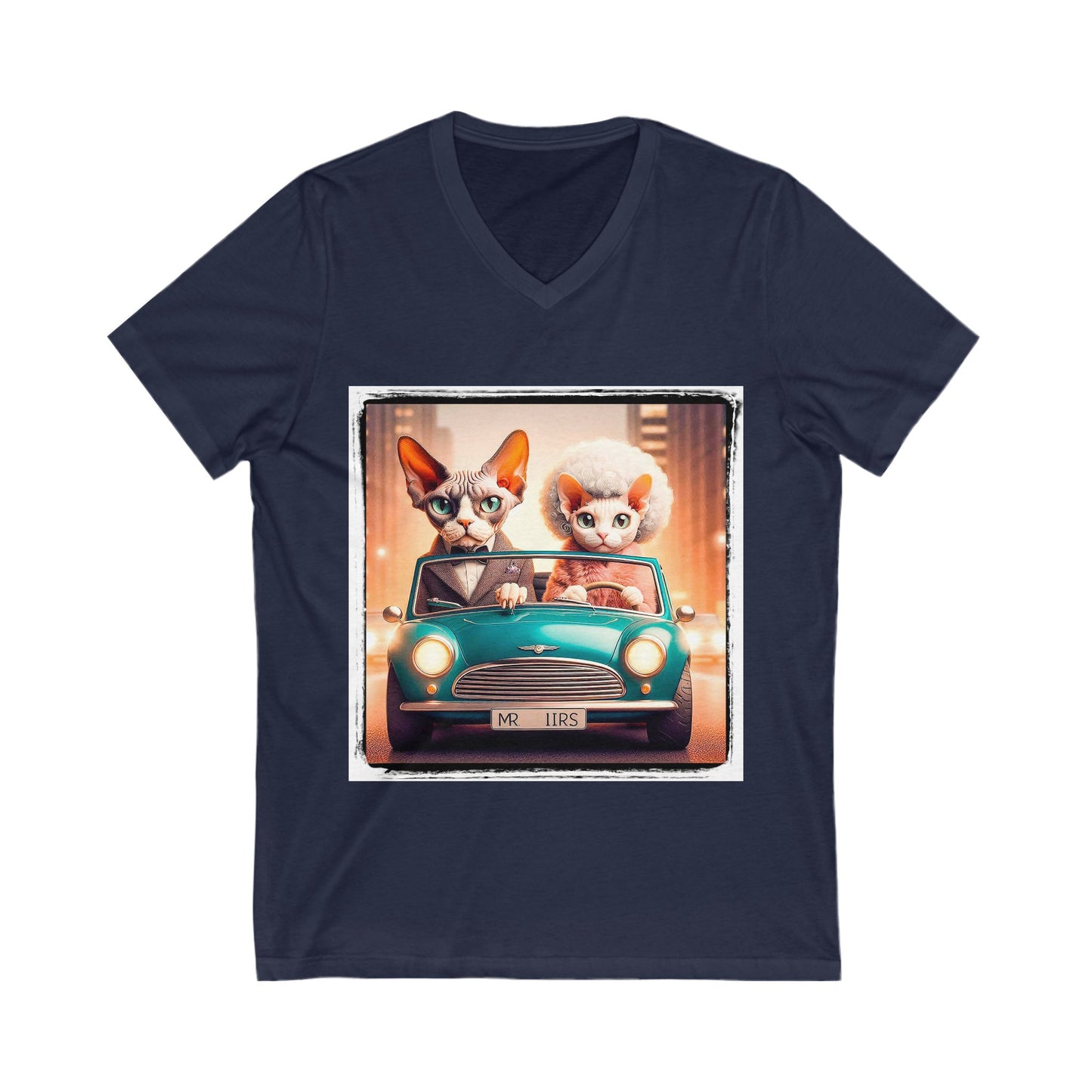 Wacky Devon Rex wacky couple Short Sleeve V-Neck Tee