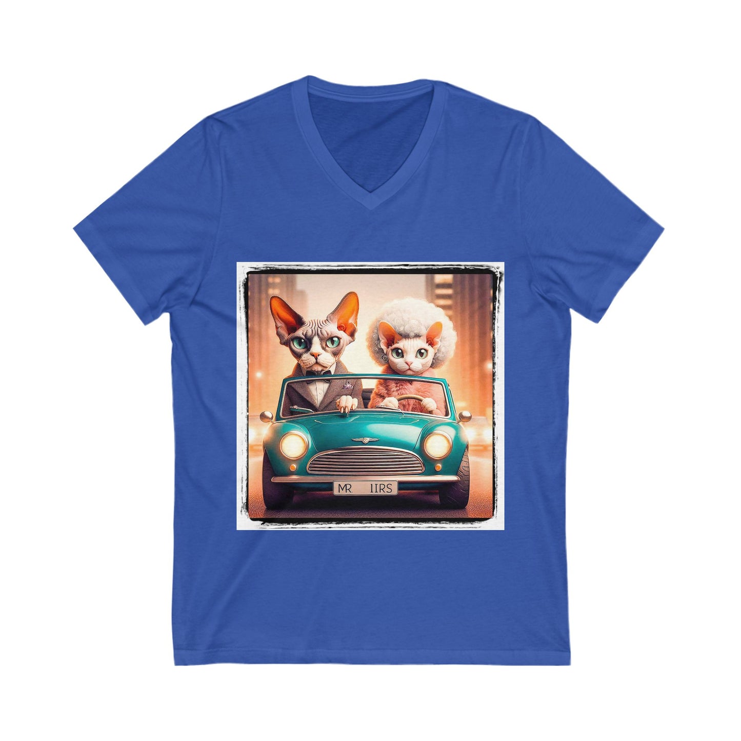 Wacky Devon Rex wacky couple Short Sleeve V-Neck Tee