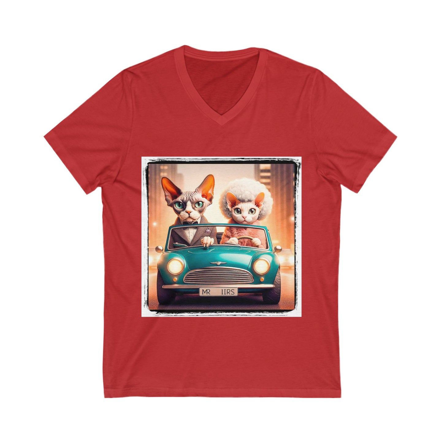 Wacky Devon Rex wacky couple Short Sleeve V-Neck Tee