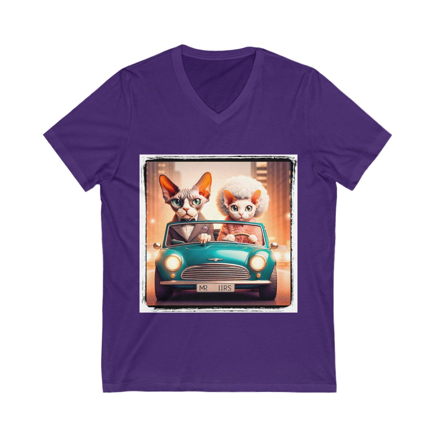 Wacky Devon Rex wacky couple Short Sleeve V-Neck Tee