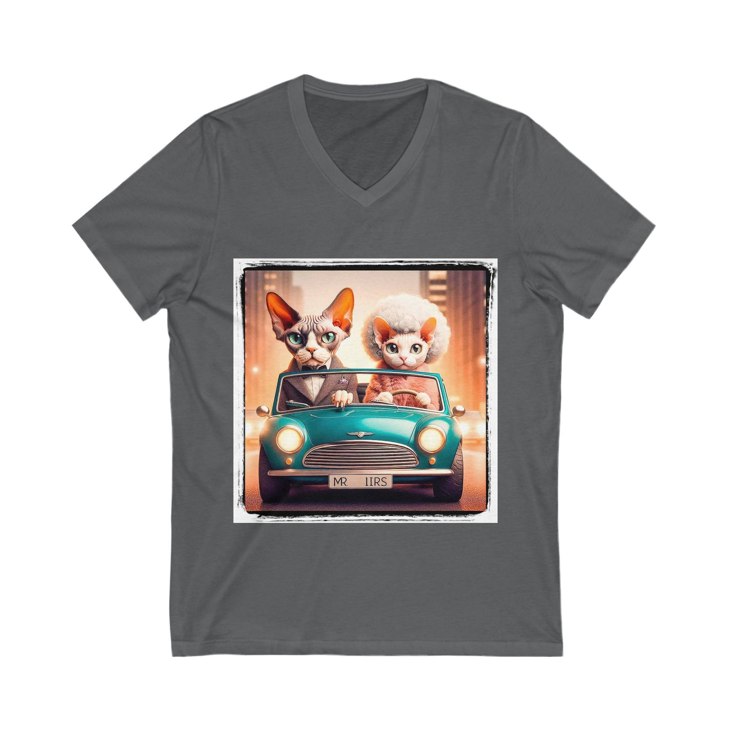 Wacky Devon Rex wacky couple Short Sleeve V-Neck Tee