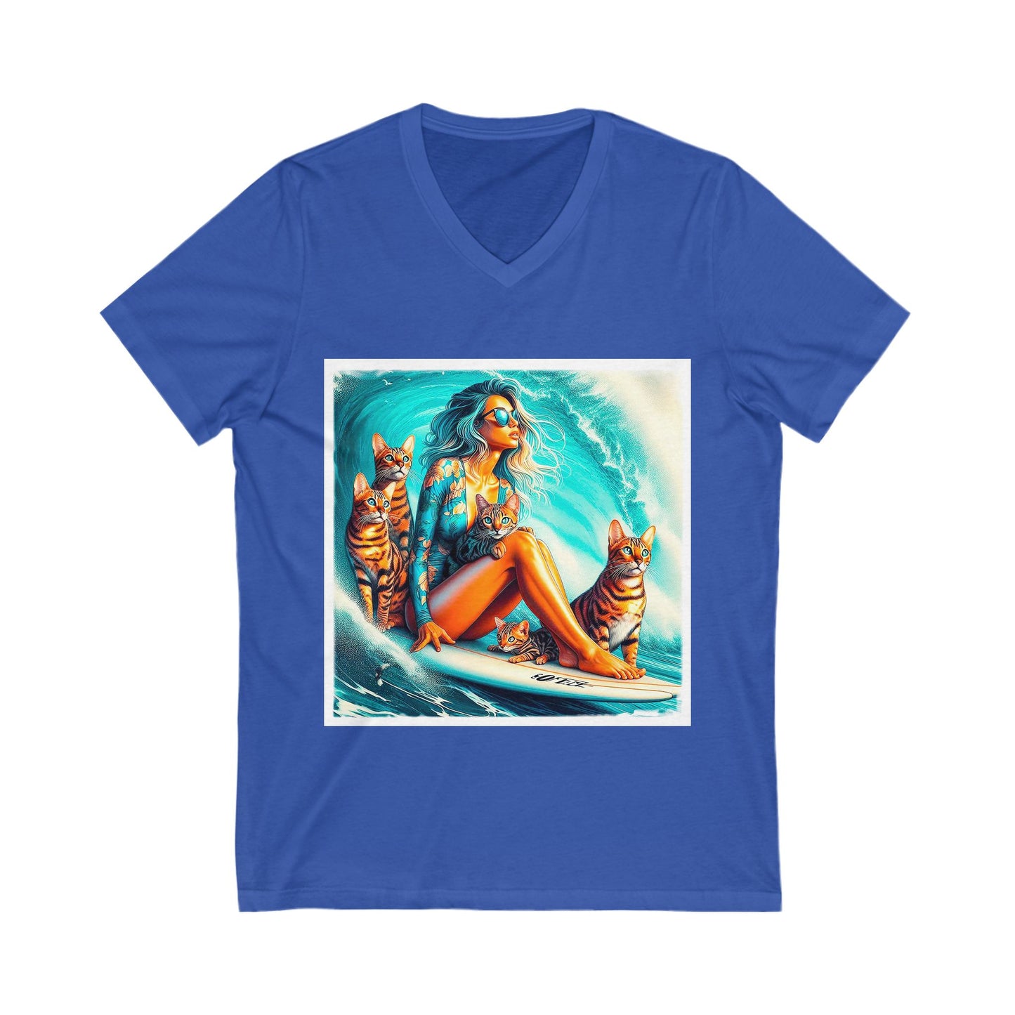 Bengal waves Short Sleeve V-Neck Tee