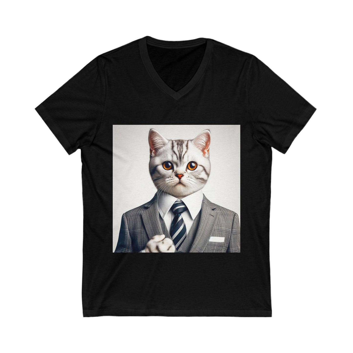 American Shorthair business professionals Jersey Short Sleeve V-Neck Tee