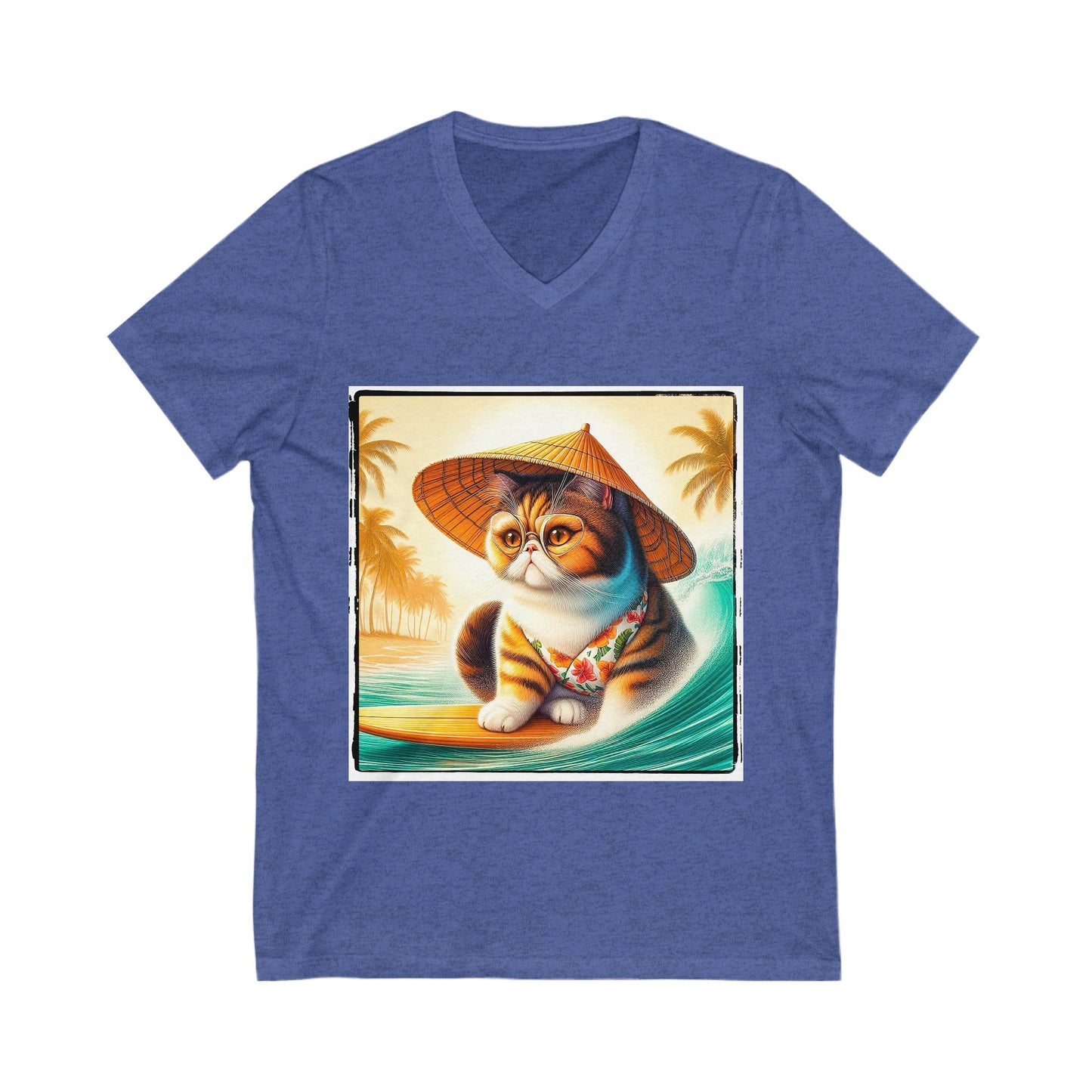 Exotic Shorthair Cat Unisex Jersey Short Sleeve V-Neck Tee