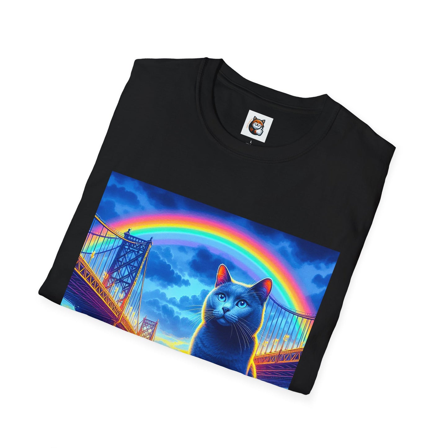 Russian Blue Cat Unisex Softstyle T-Shirt