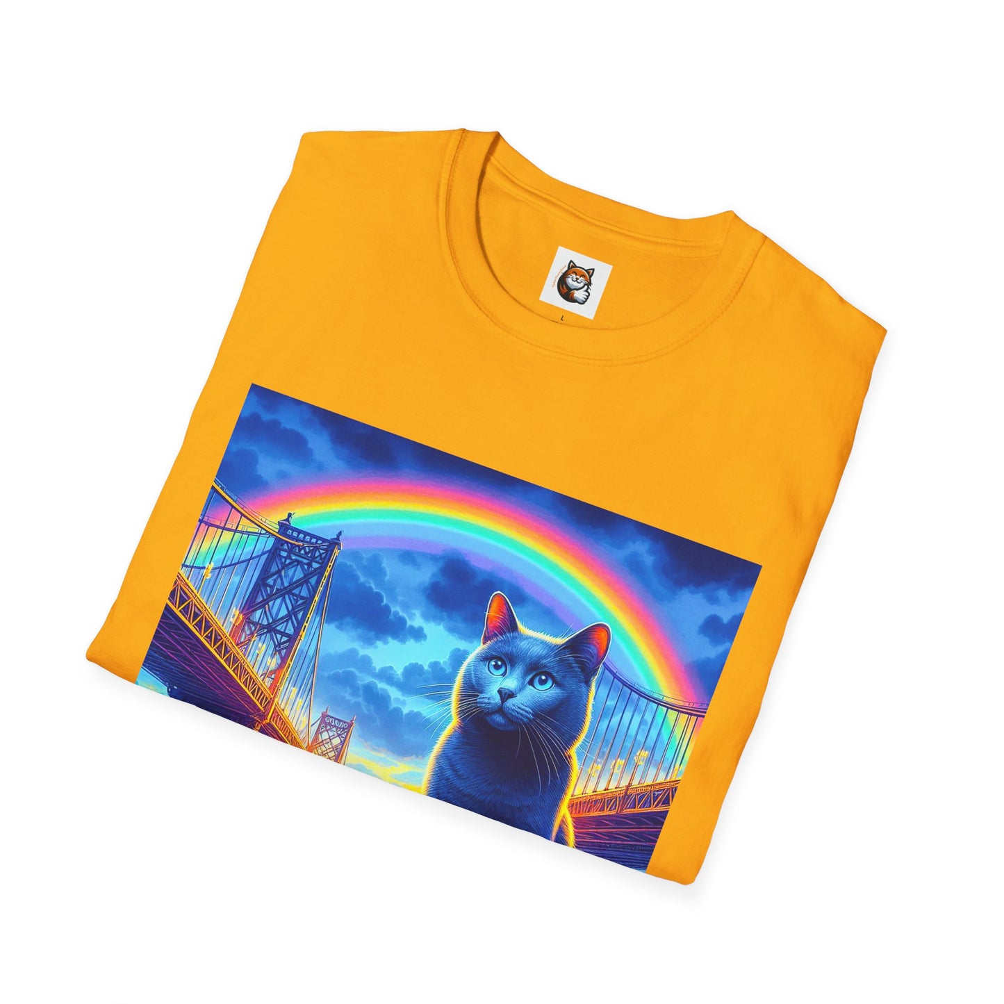 Russian Blue Cat Unisex Softstyle T-Shirt