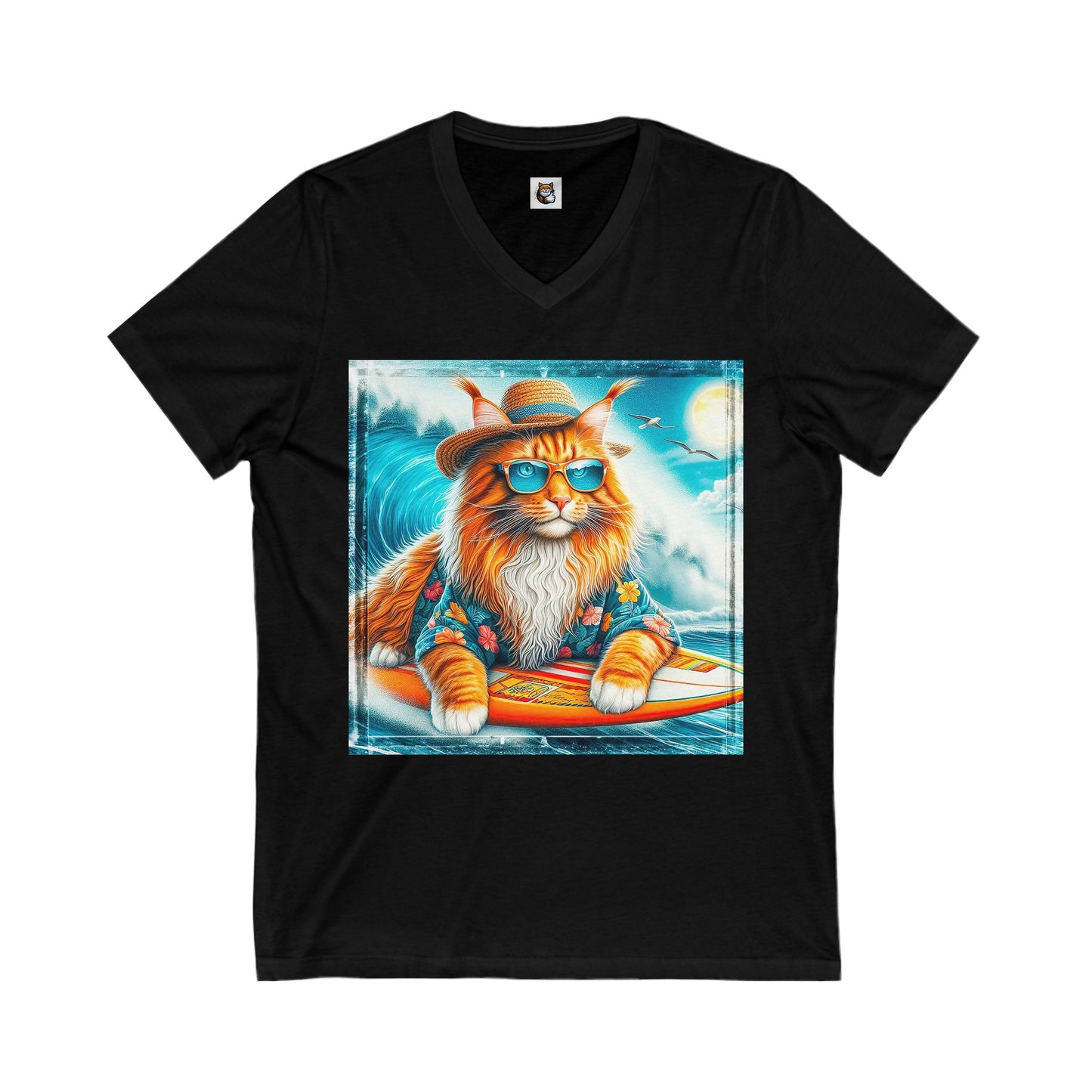 Maine Coon Unisex Jersey Short Sleeve V-Neck Tee