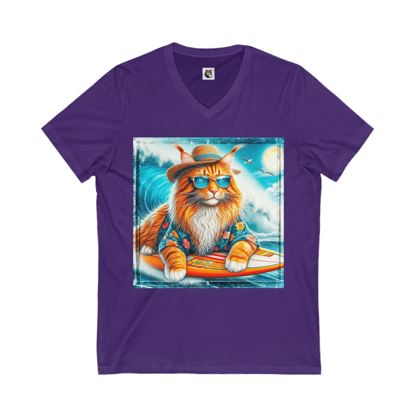 Maine Coon Unisex Jersey Short Sleeve V-Neck Tee