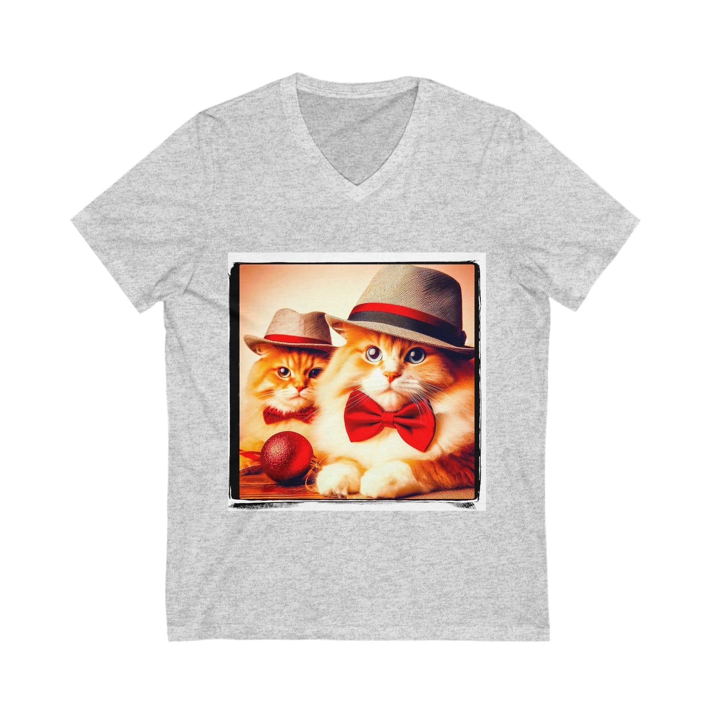 Domestic Cat Unisex Jersey Short Sleeve V-Neck Tee