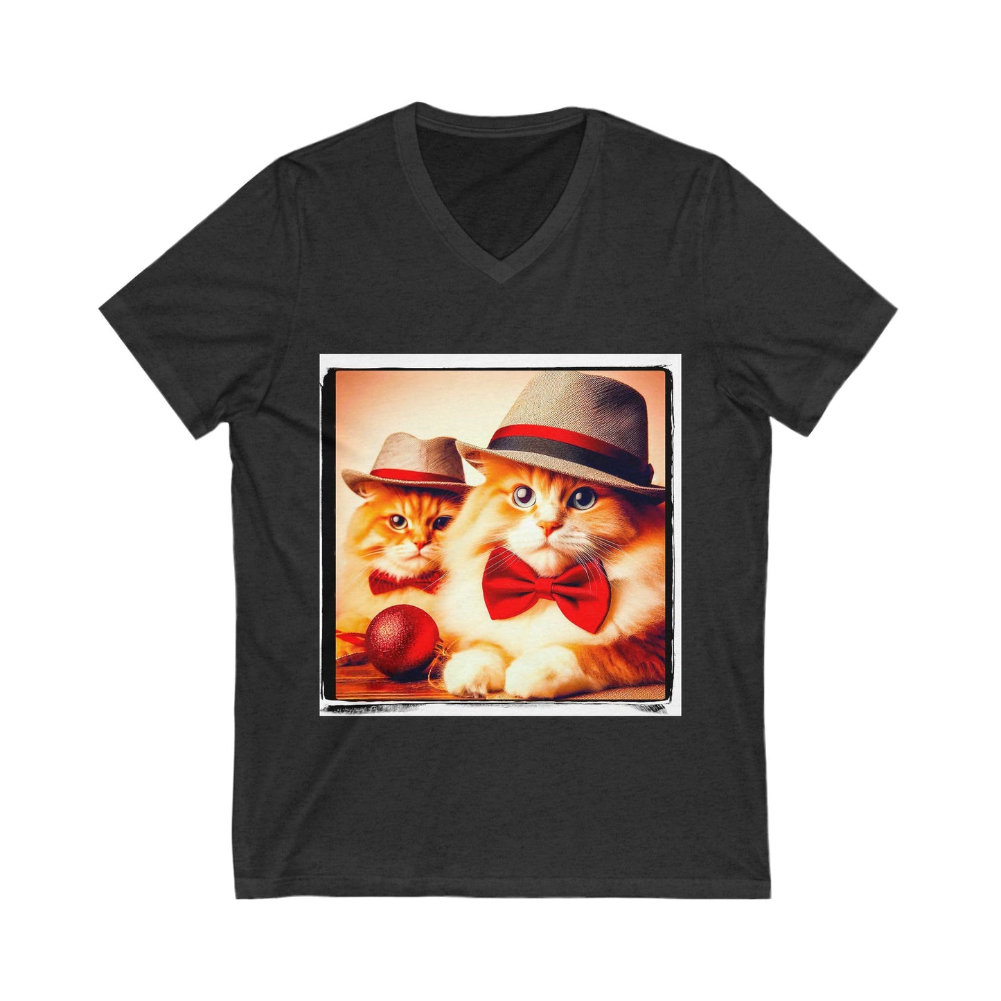 Domestic Cat Unisex Jersey Short Sleeve V-Neck Tee