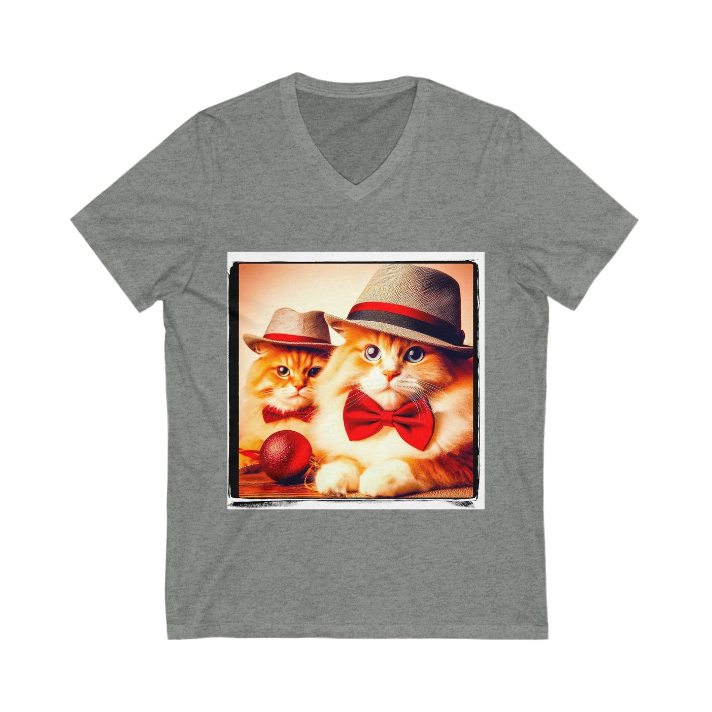 Domestic Cat Unisex Jersey Short Sleeve V-Neck Tee
