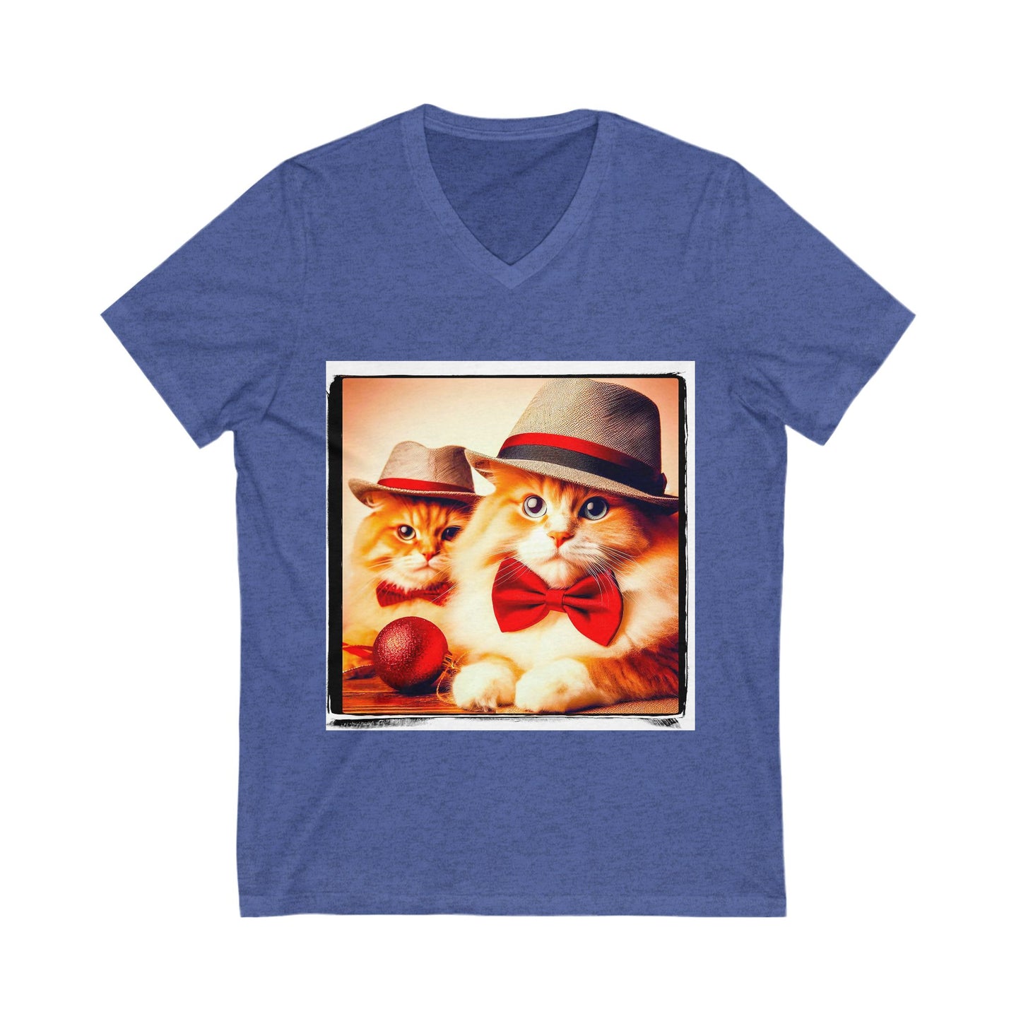 Domestic Cat Unisex Jersey Short Sleeve V-Neck Tee