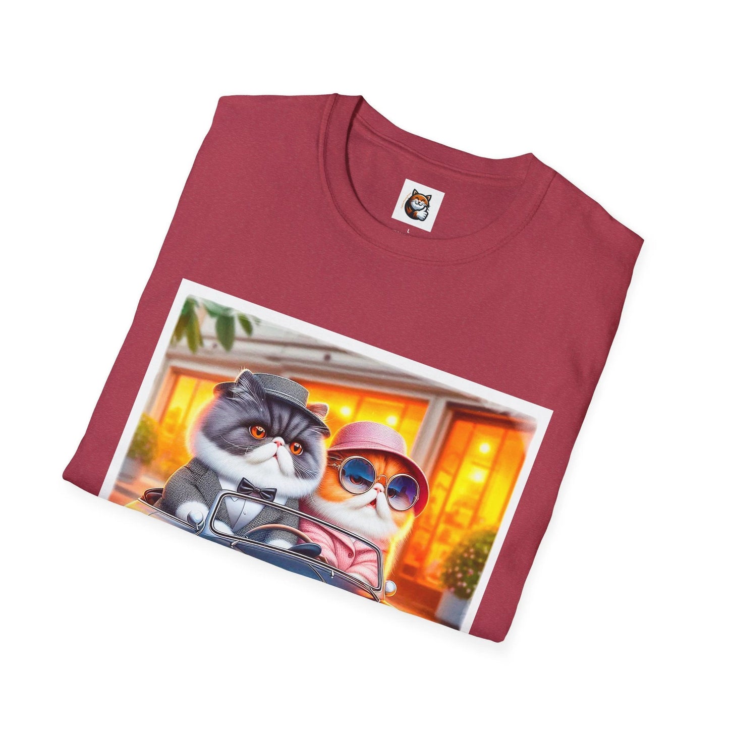 Wacky Exotic Shorthair Cat Unisex Softstyle T-Shirt by Printify