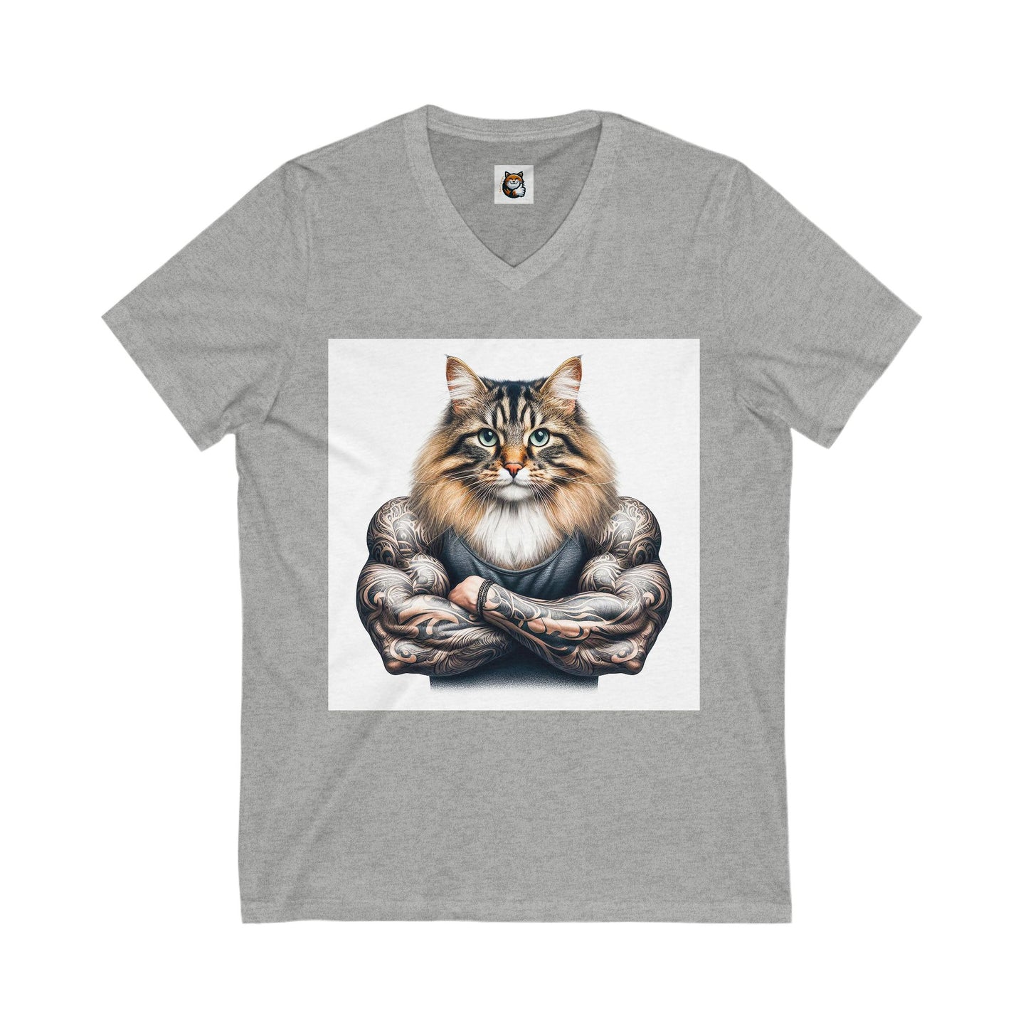 Norwegian Forest Cat Unisex Jersey Short Sleeve V-Neck Tee