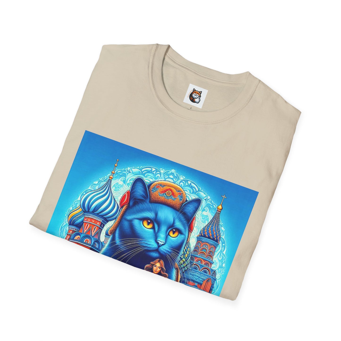 Russian Blue Cat egyptian goddess Softstyle T-Shirt