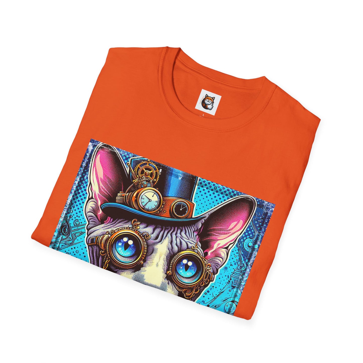 Devon Rex steam punk Unisex Softstyle T-Shirt