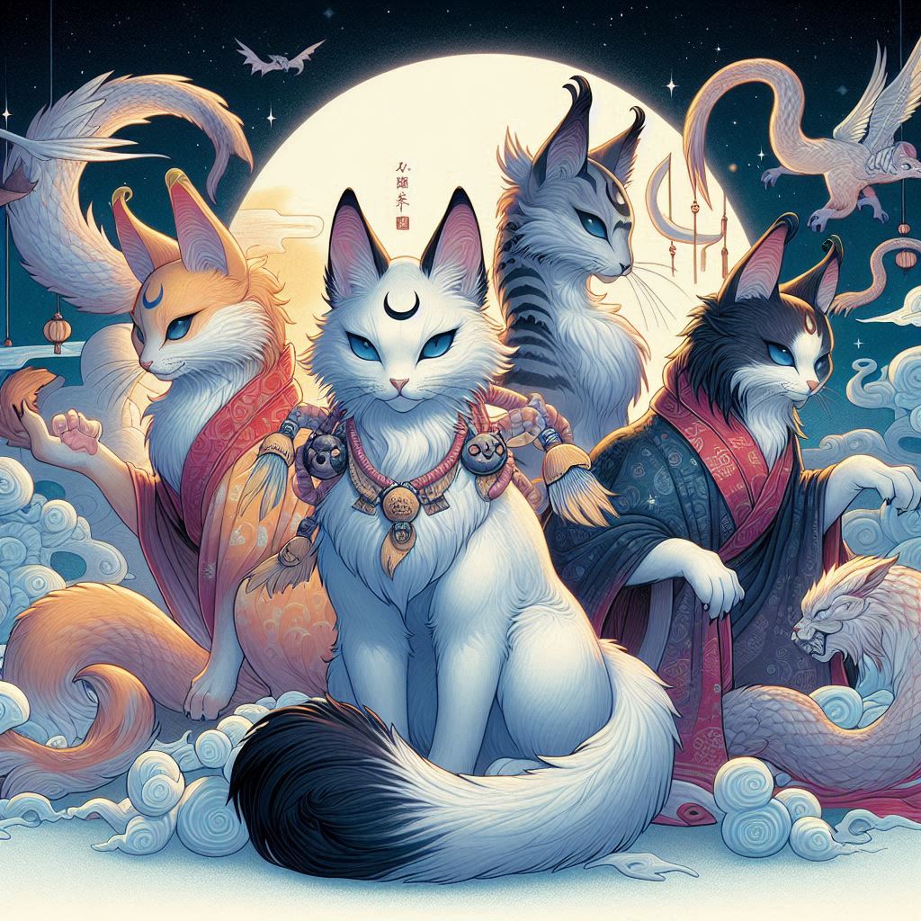 Mythical &; Fantasy Cats – Nekomata, the Japanese Two-Tailed Cat Yokai, and Other Folklore Felines