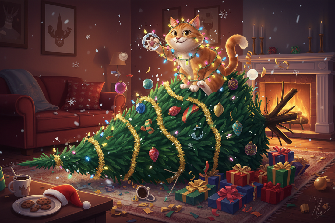 The Great Cat vs Christmas Tree War