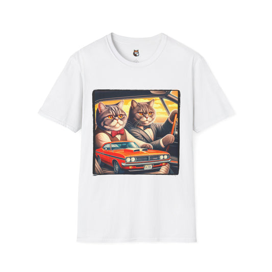 Wacky British Shorthair  friends driving Softstyle T-Shirt