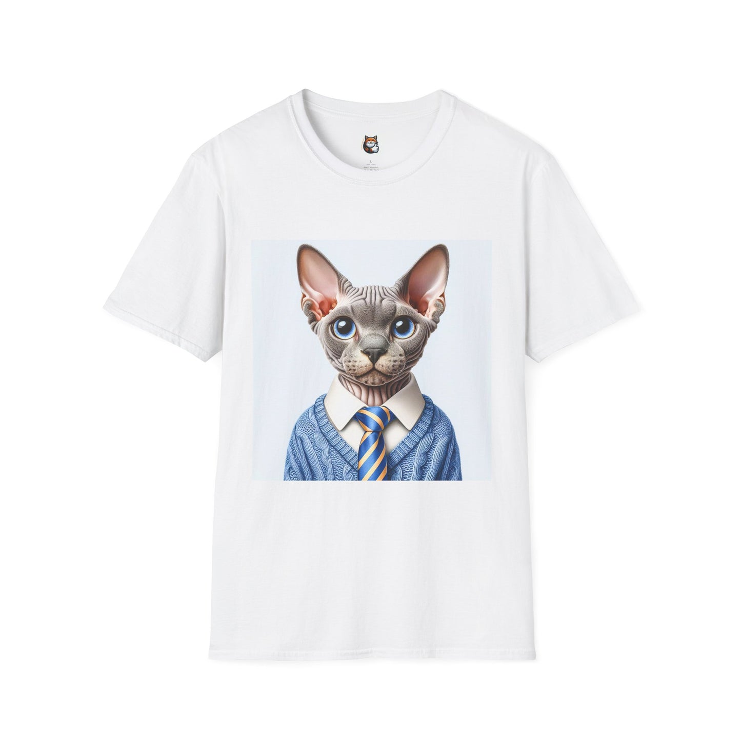 Devon Rex Cat business man Softstyle T-Shirt