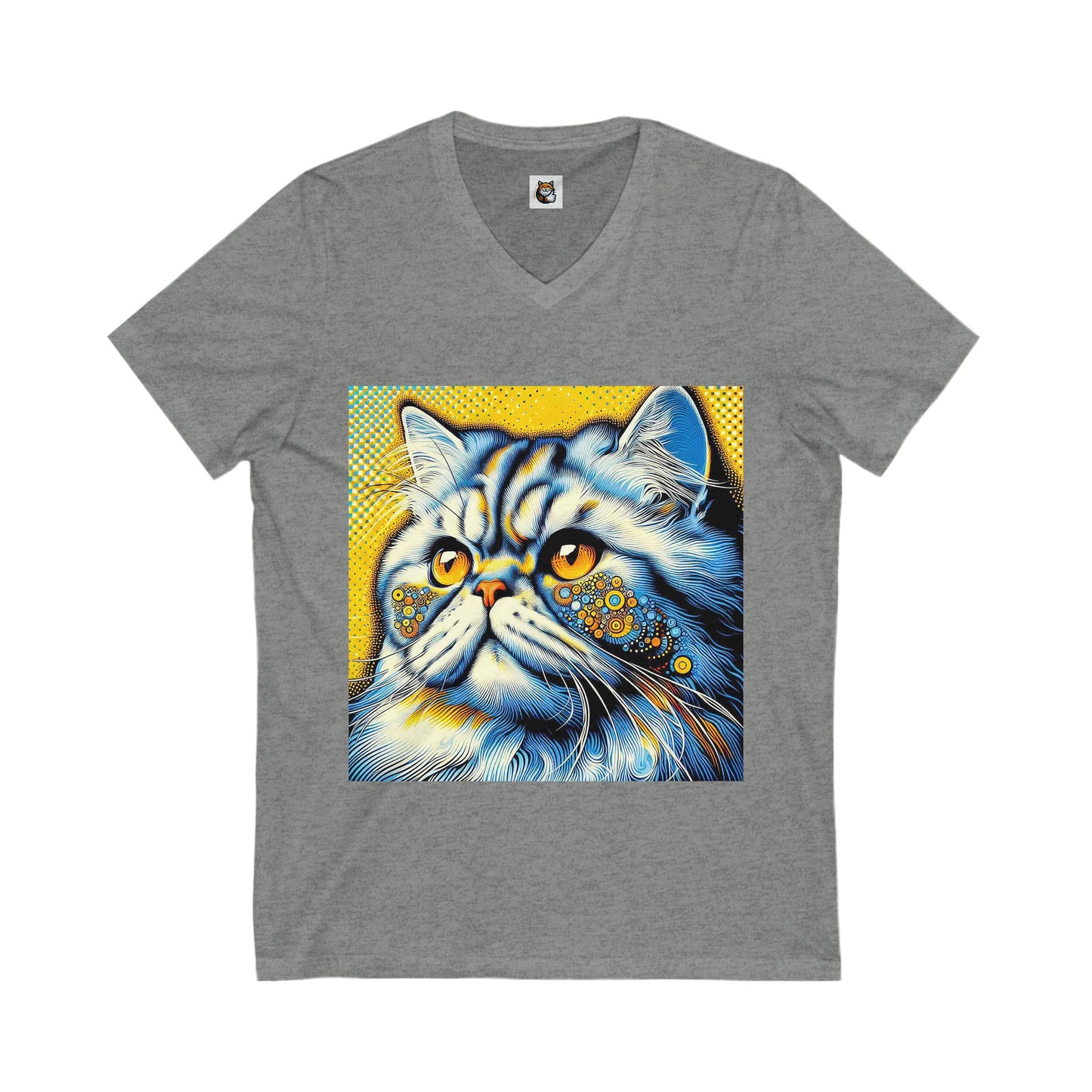- Selkirk Rex Design V-Neck yellow and blue