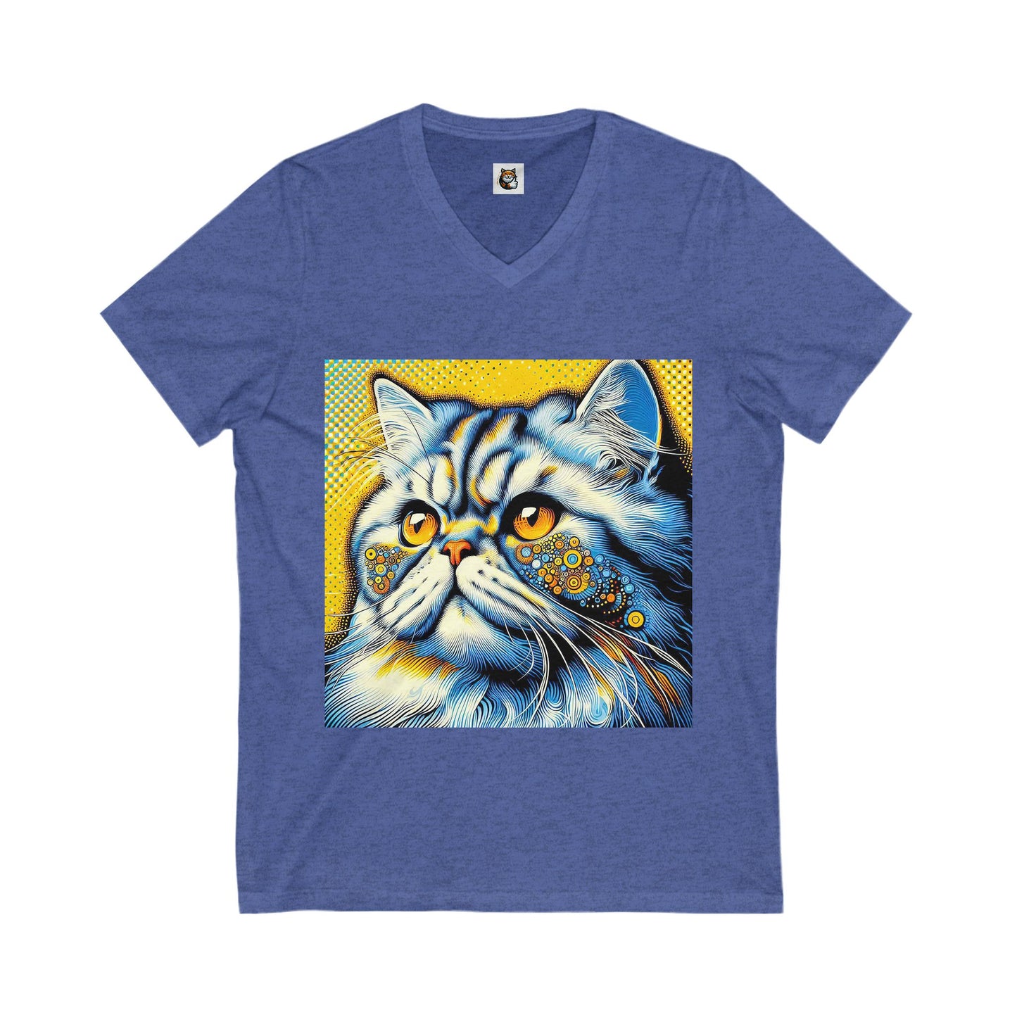 - Selkirk Rex Design V-Neck yellow and blue