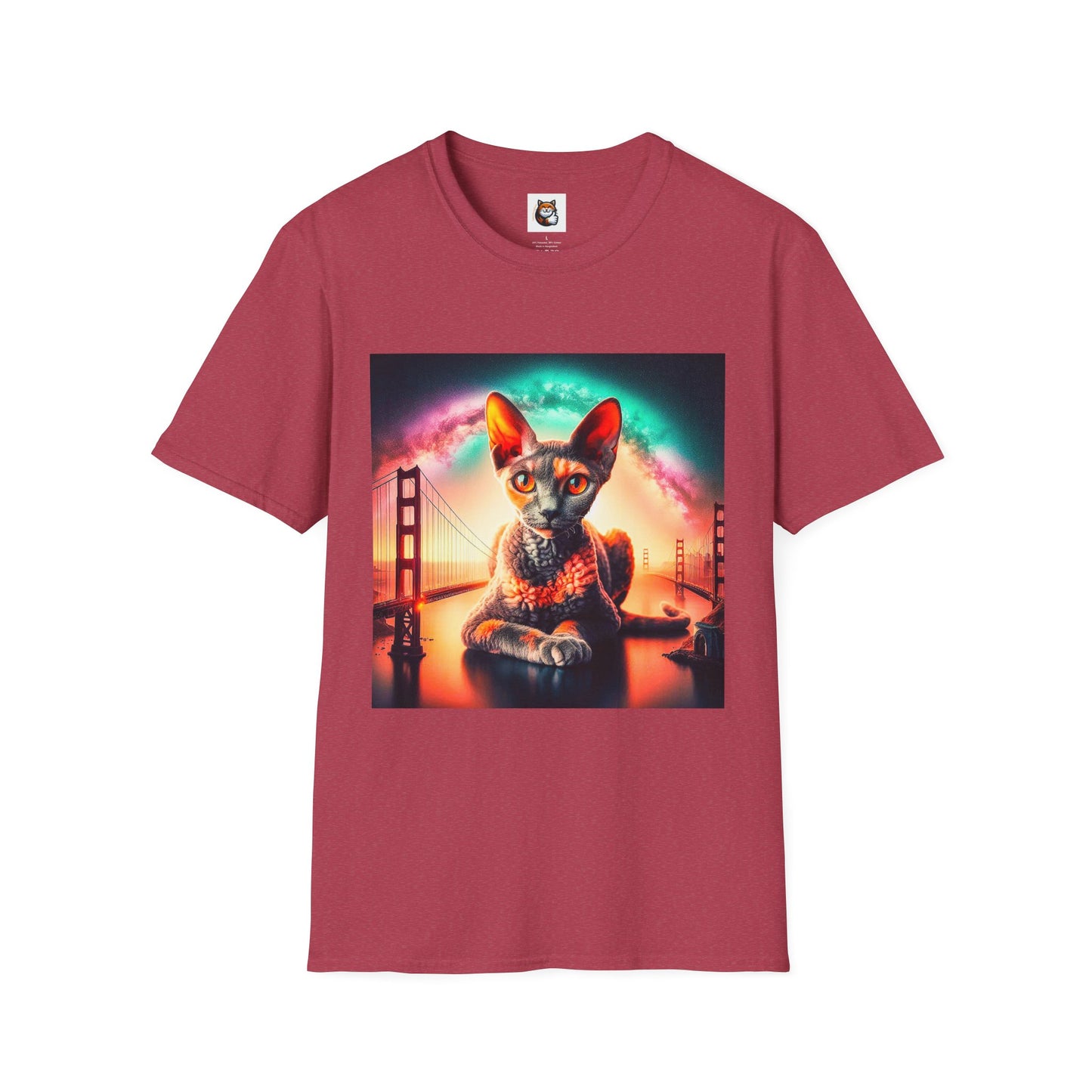 Devon Rex rainbow  Unisex Softstyle T-Shirt