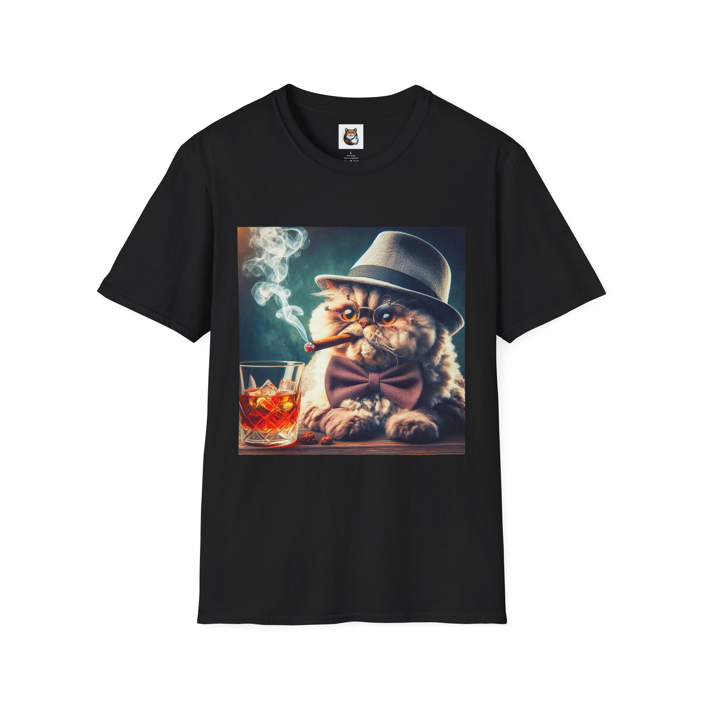 Selkirk Rex Cat T-Shirt cigars and whiskey