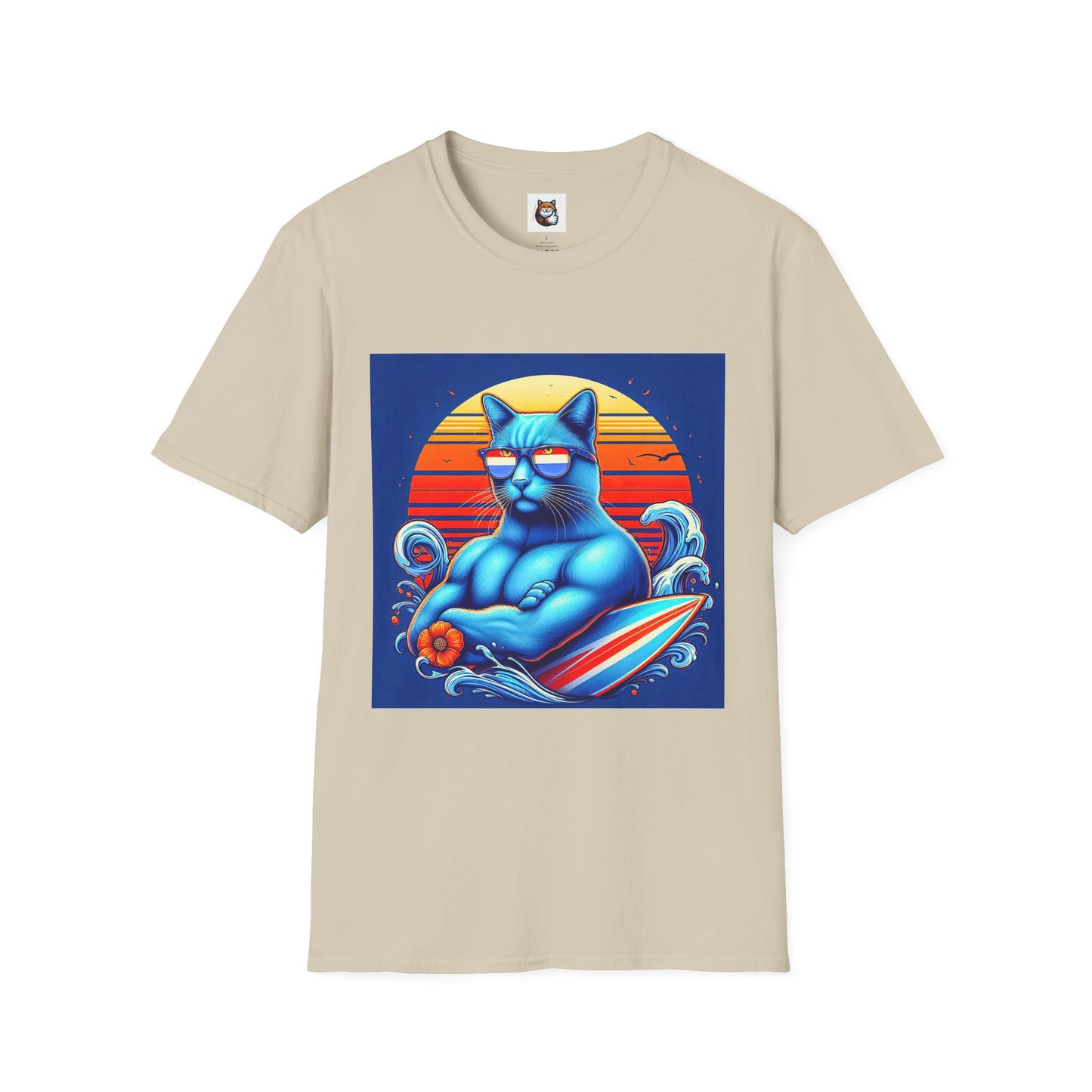 Russian Blue Cat Unisex Softstyle T-Shirt