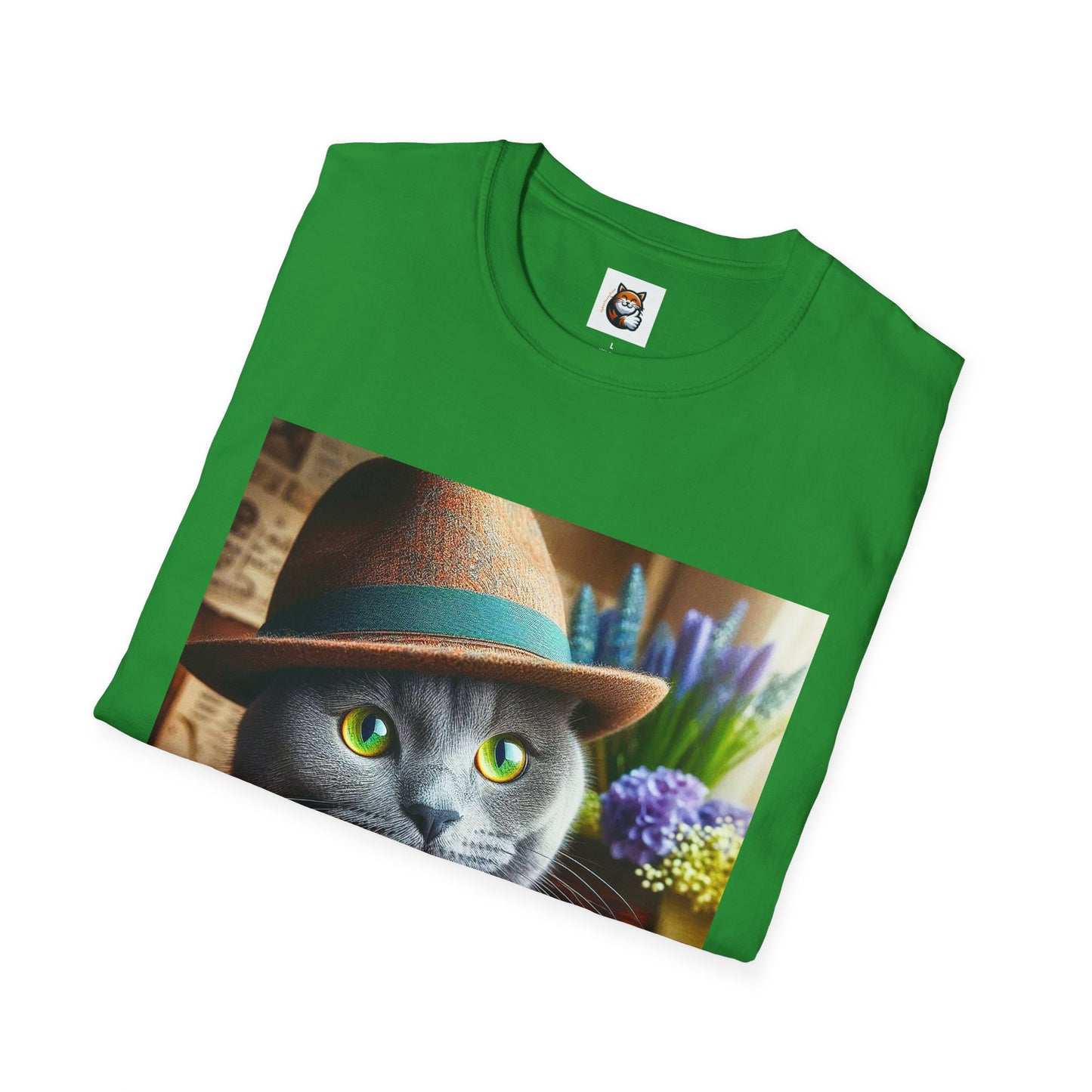 Russian Blue Cat hat and bow tie T-Shirt