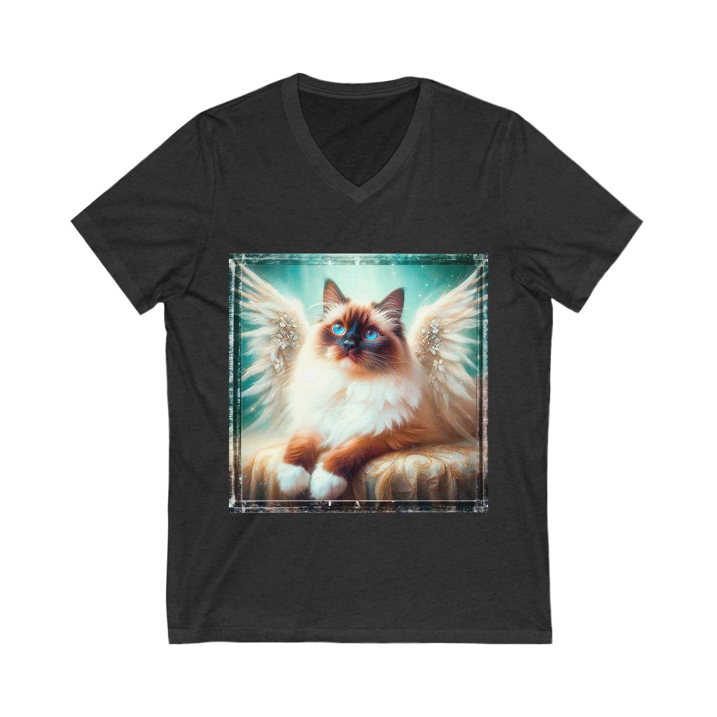 Birman angel Jersey Short Sleeve V-Neck Tee