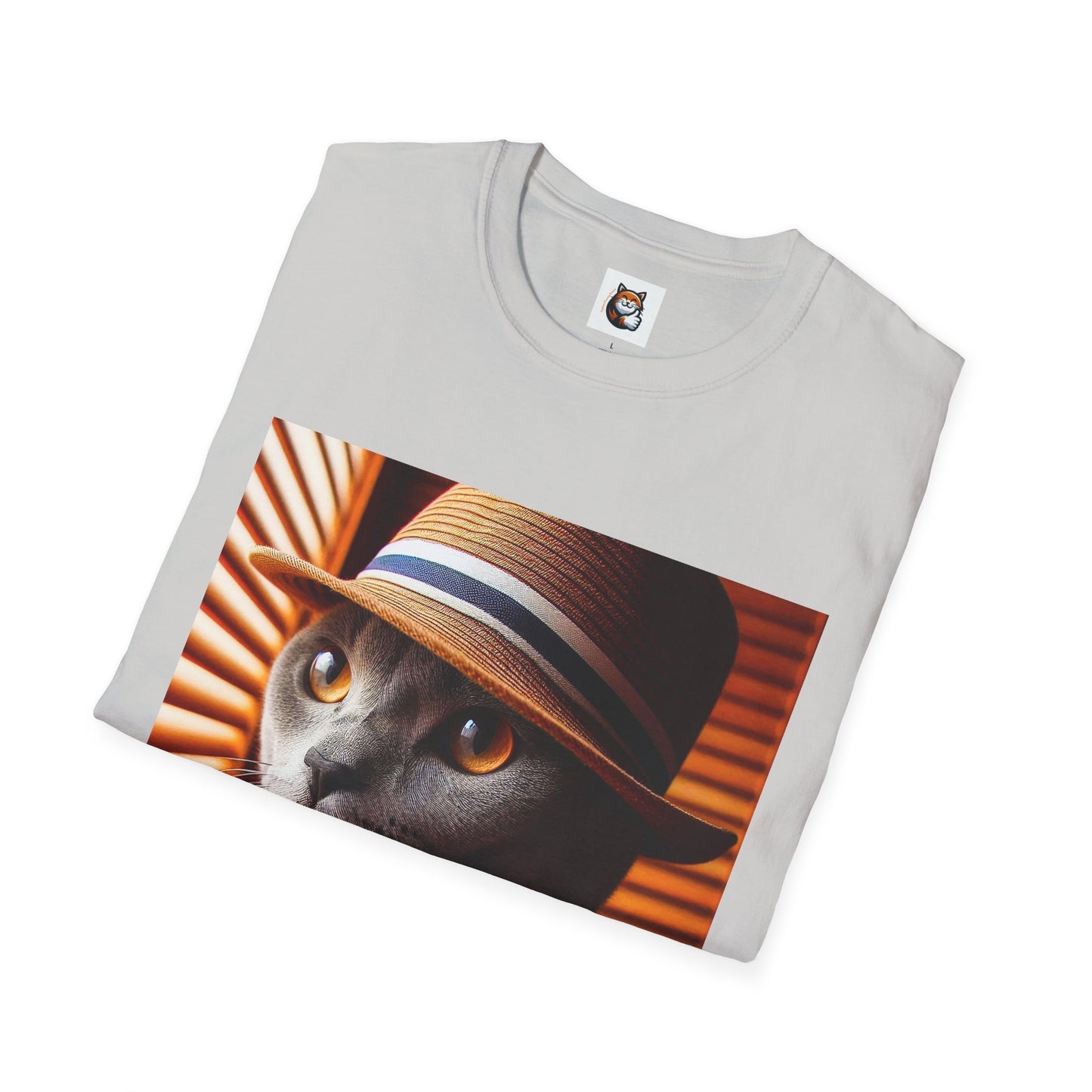 Russian Blue Cat hat and bow tie  T-Shirt