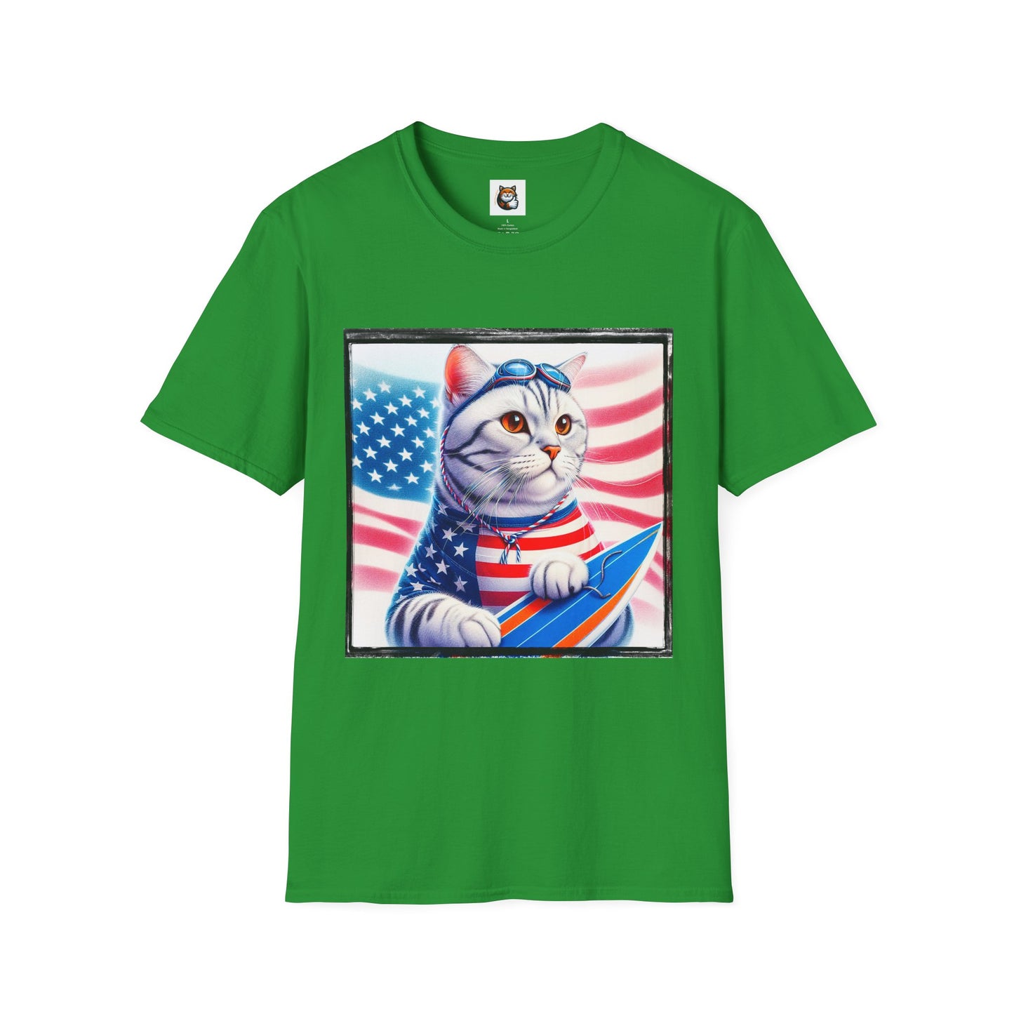 American Shorthair americsn flag Softstyle T-Shirt