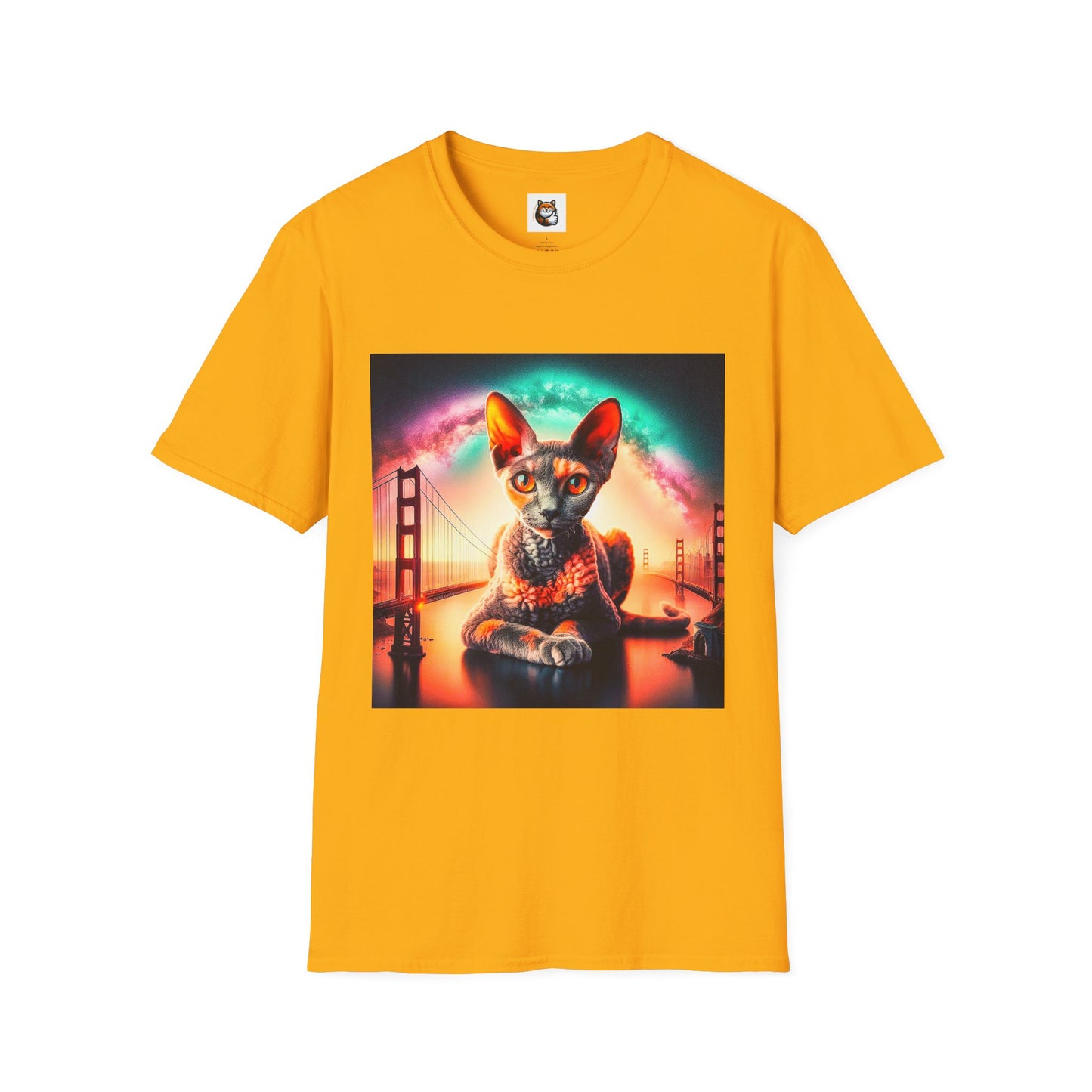 Devon Rex rainbow  Unisex Softstyle T-Shirt