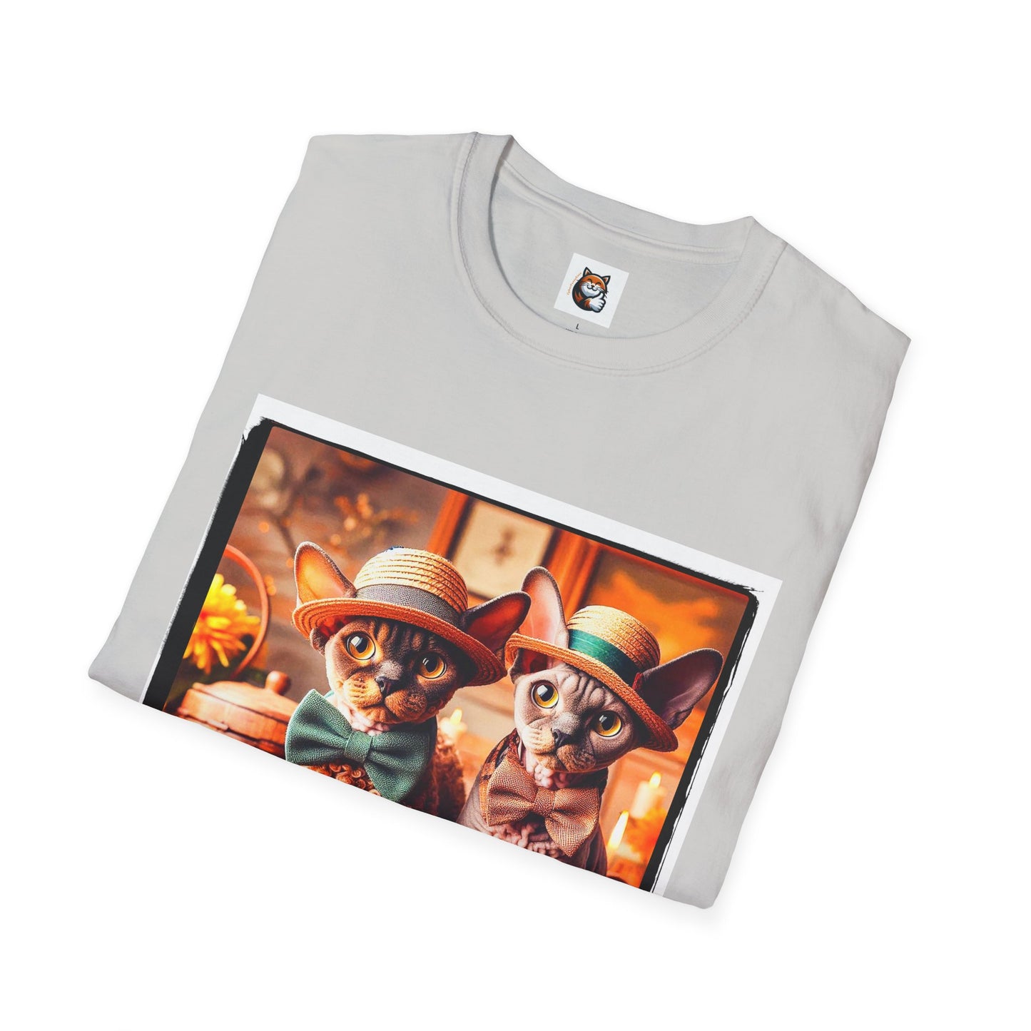 Devon Rex bow and tie Unisex Softstyle T-Shirt