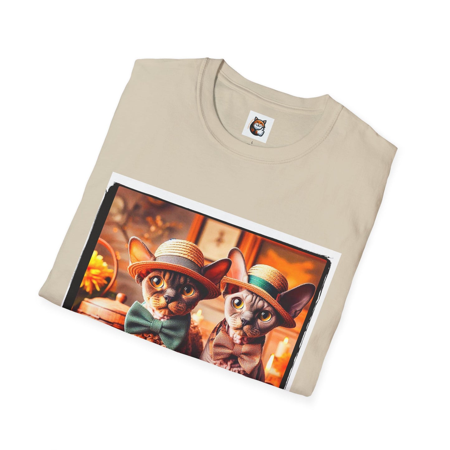 Devon Rex bow and tie Unisex Softstyle T-Shirt