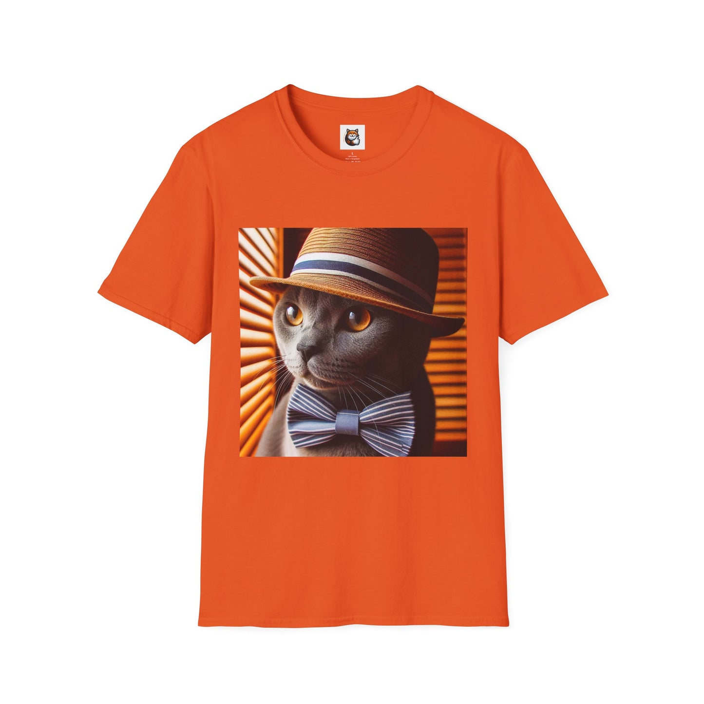 Russian Blue Cat hat and bow tie  T-Shirt