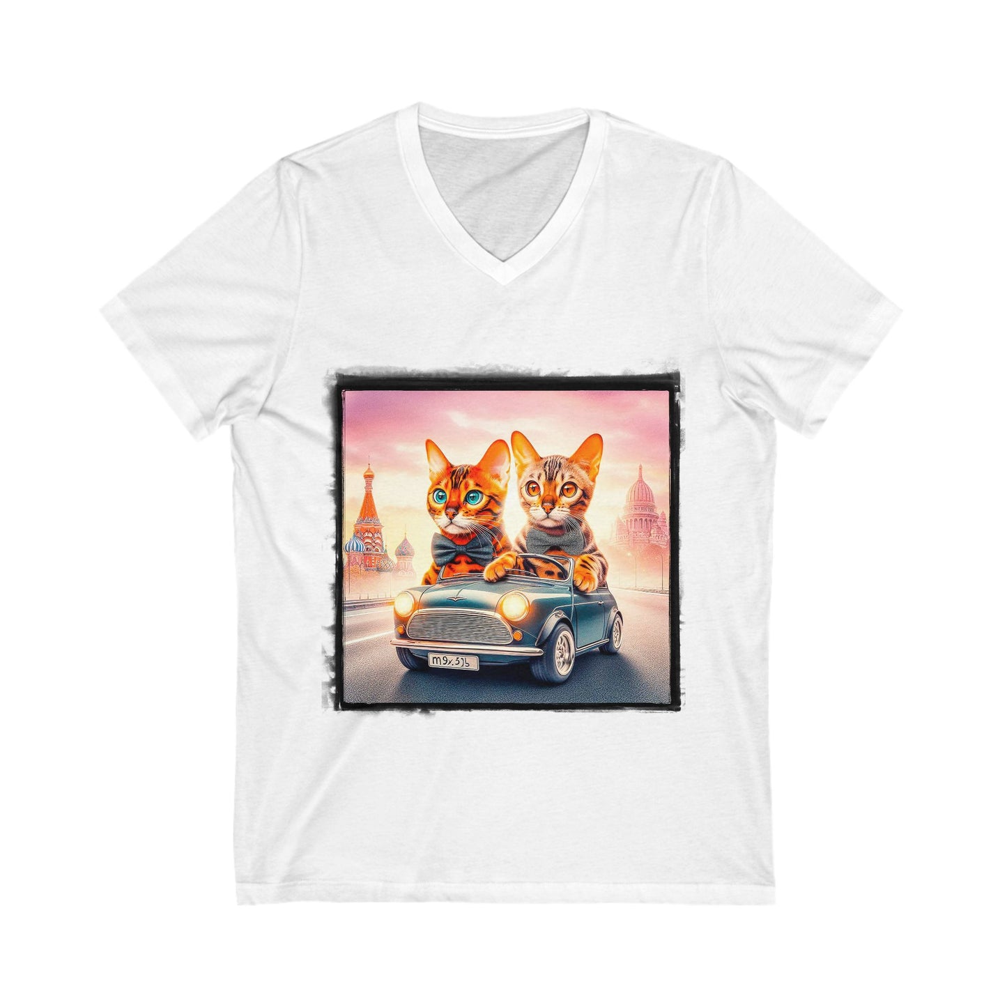 Wacky Bengal Unisex friebds deiving Short Sleeve V-Neck Tee