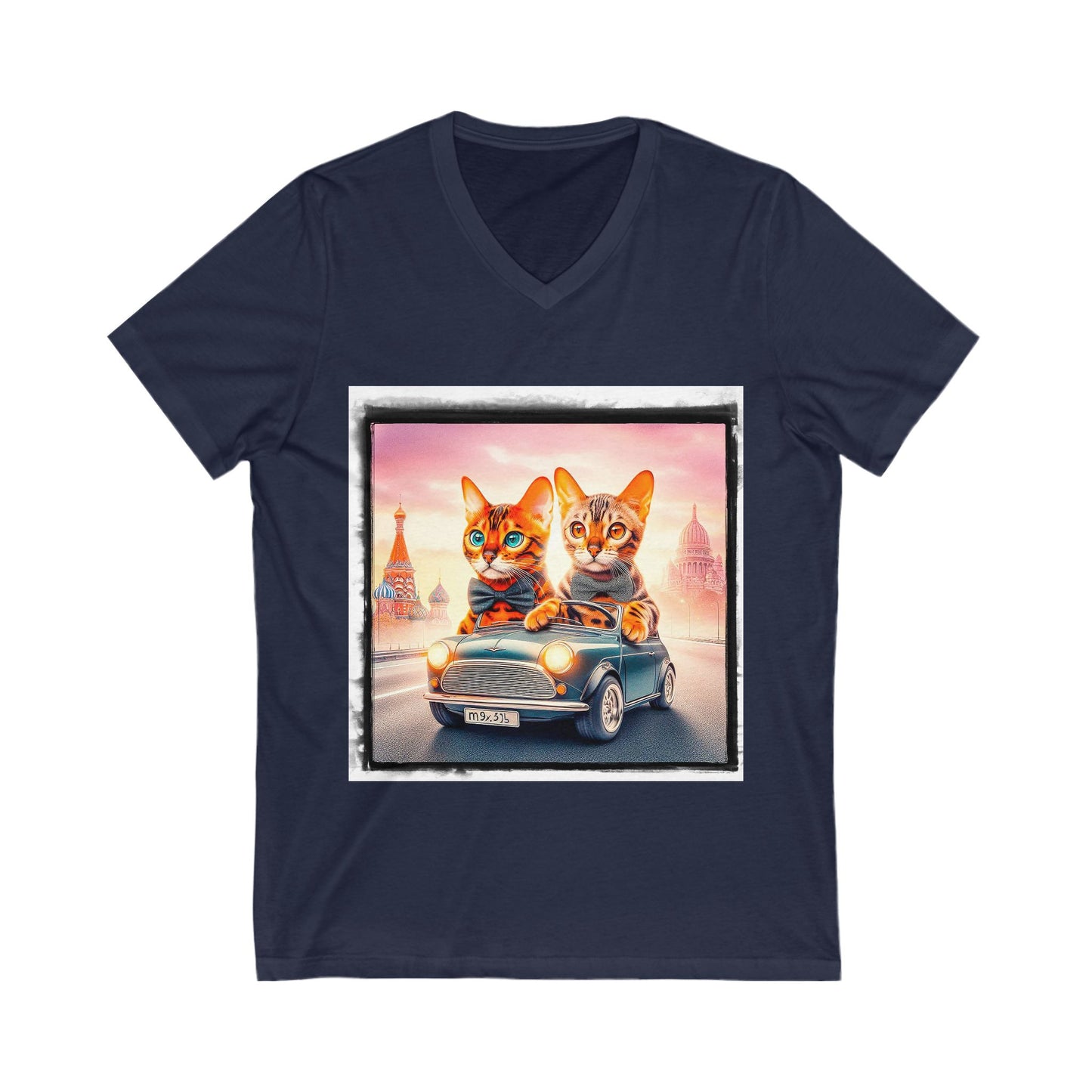 Wacky Bengal Unisex friebds deiving Short Sleeve V-Neck Tee
