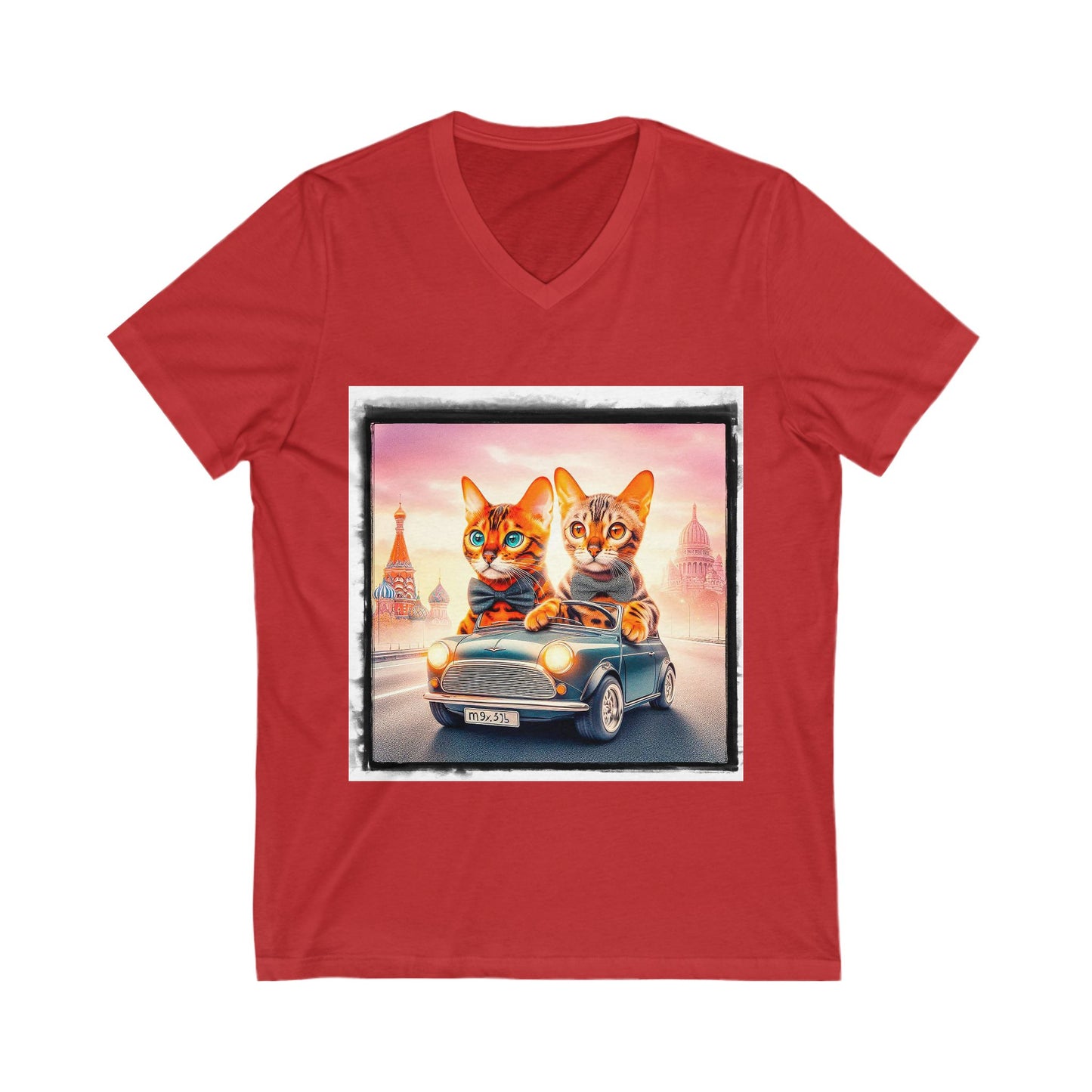 Wacky Bengal Unisex friebds deiving Short Sleeve V-Neck Tee
