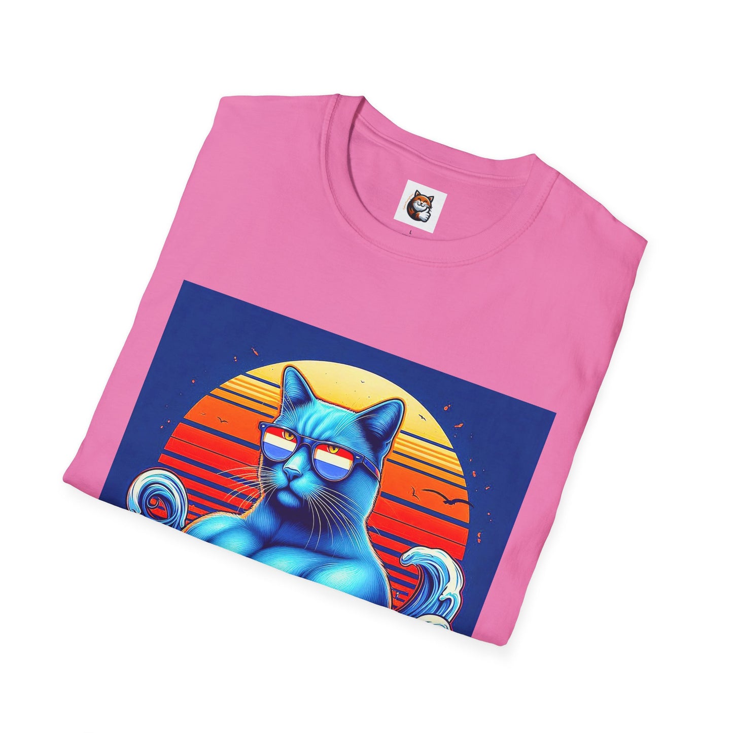 Russian Blue Cat Unisex Softstyle T-Shirt