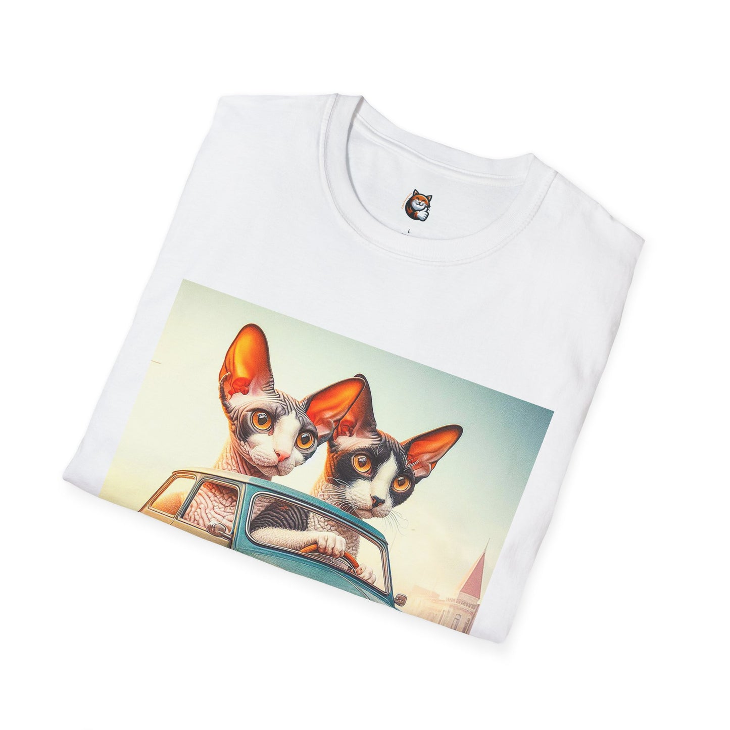 Wacky Cornish Rex Cat tiny car   T-Shirt
