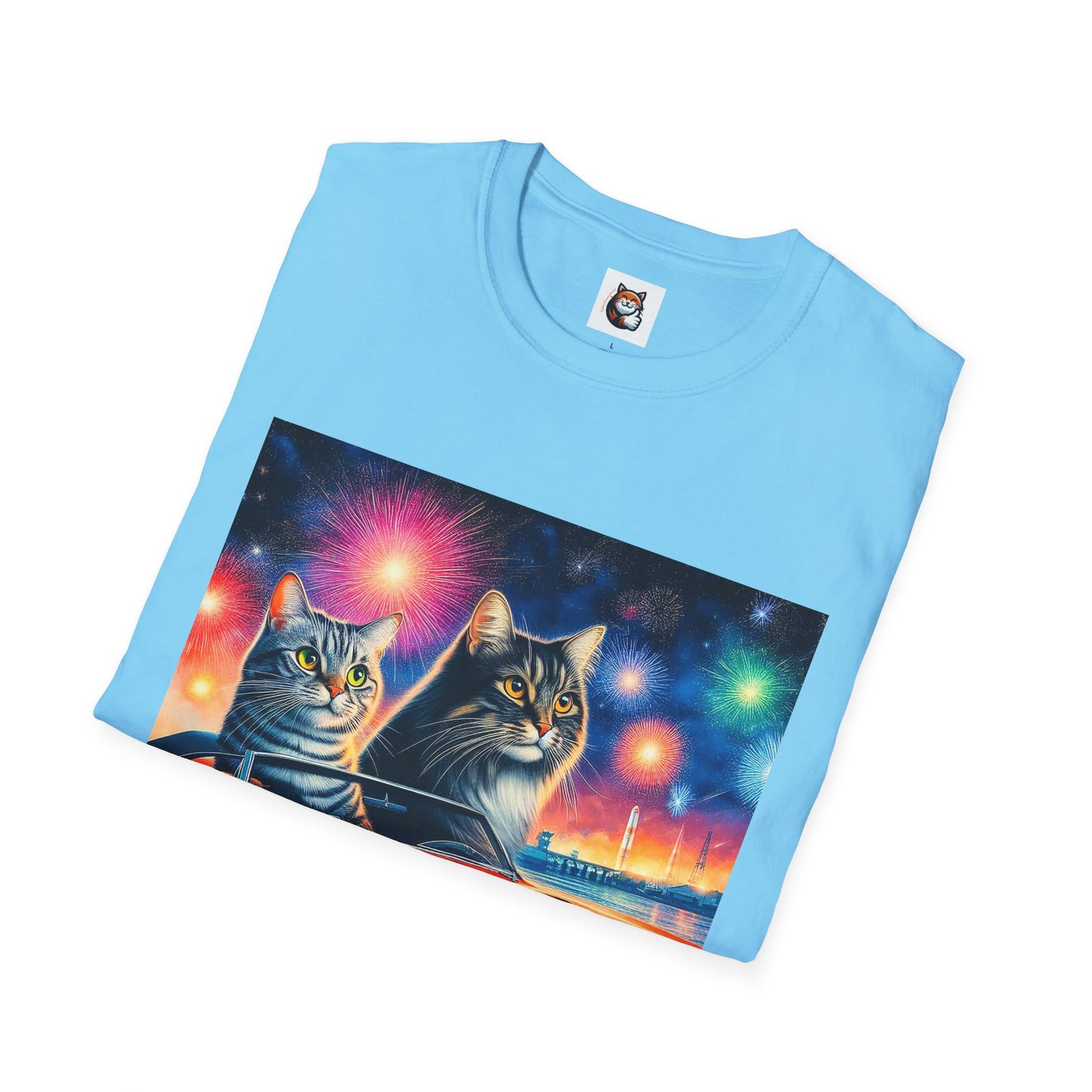 Wacky Domestic Cat Unisex Softstyle T-Shirt