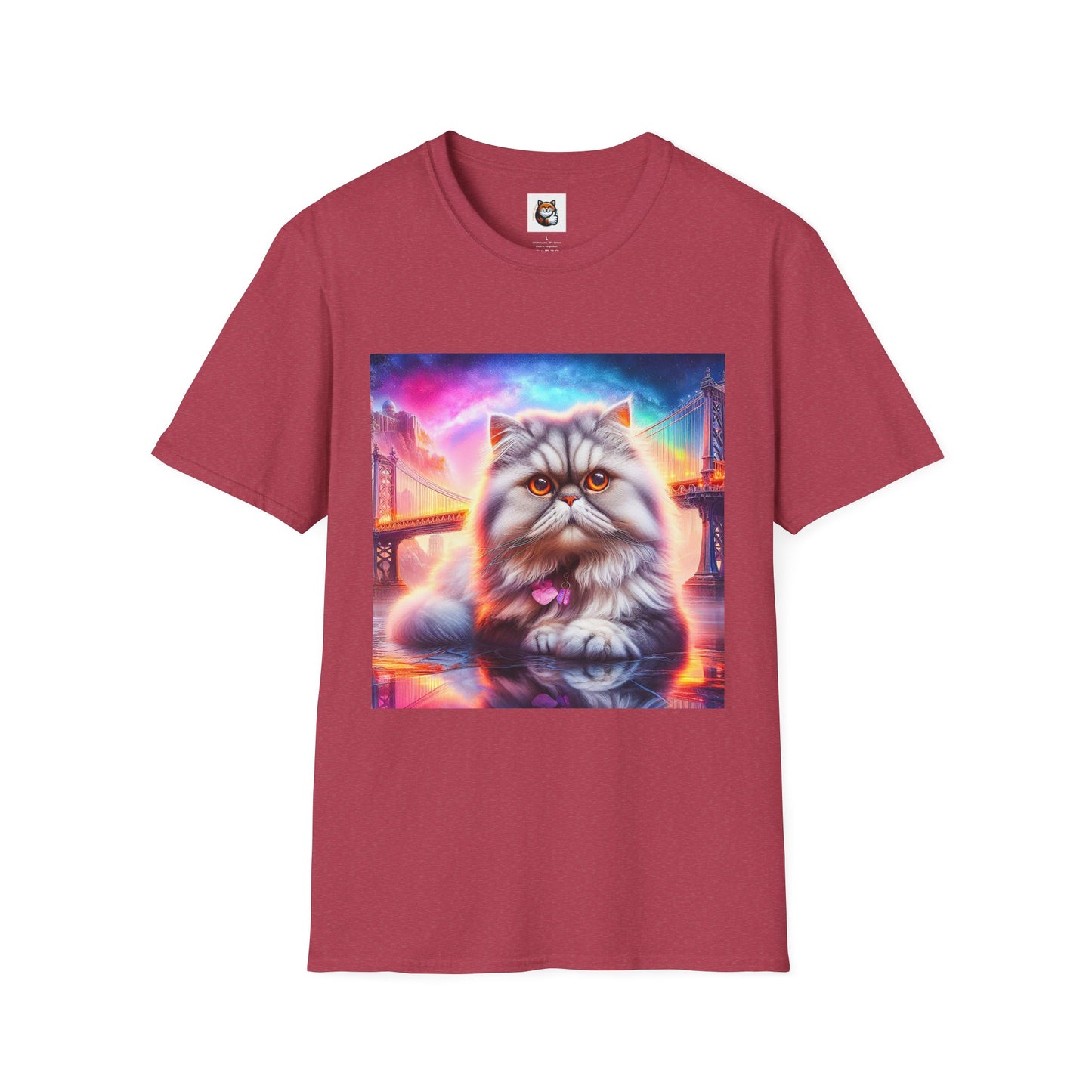 Selkirk Rex Cat T-Shirt purple sunset
