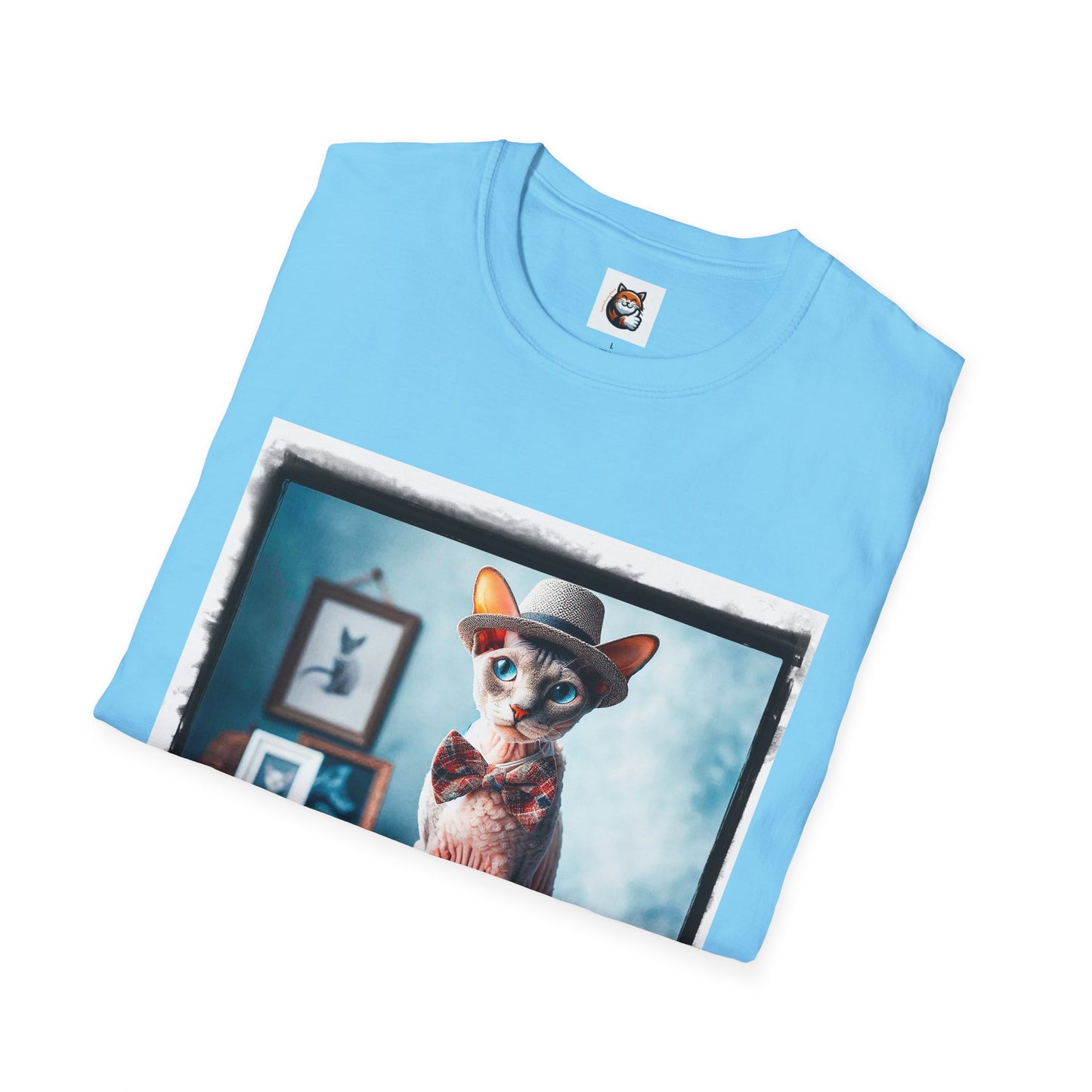 Cornish Rex Cat hat and bow tie Softstyle T-Shirt