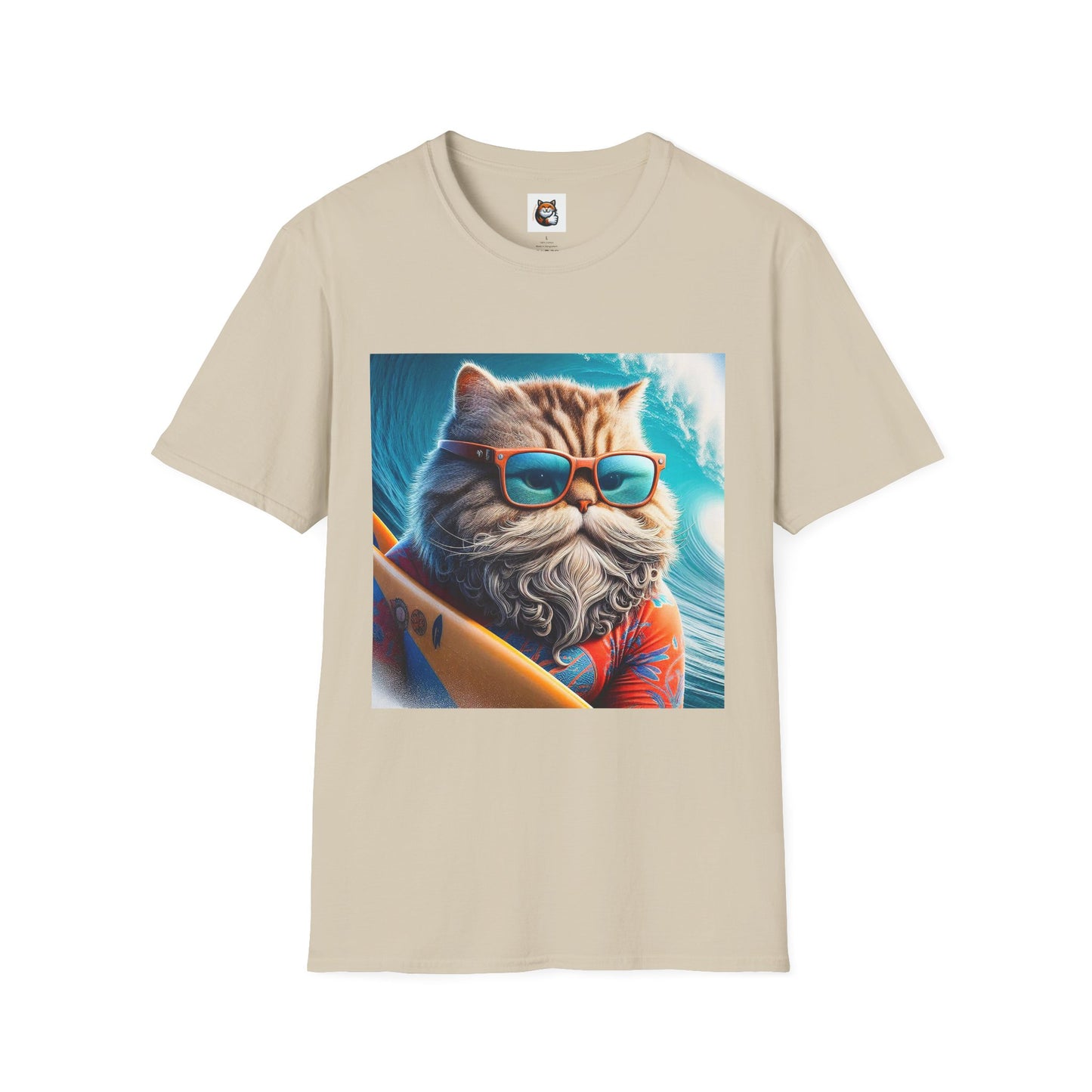 Selkirk Rex Cat T-Shirt old guy surfer