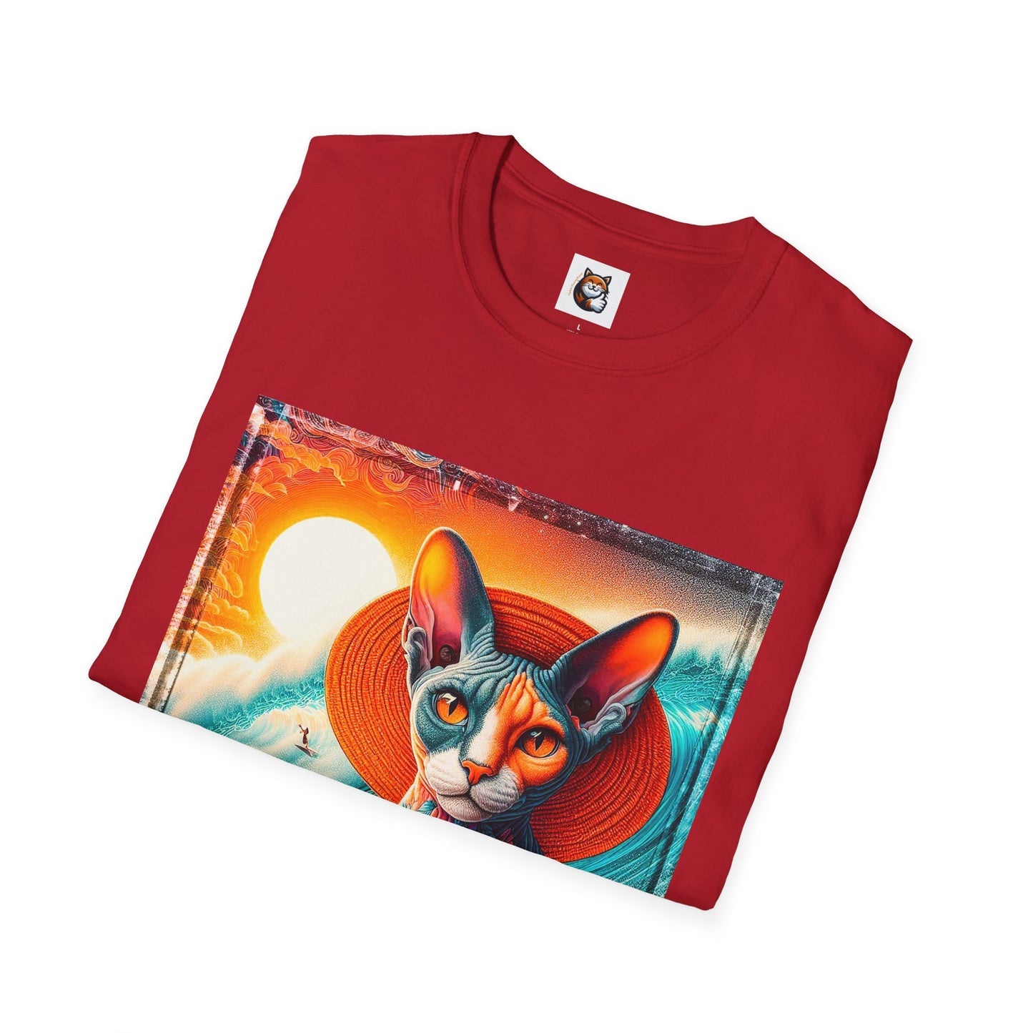 Devon Rex Cat hawaiian surfer Softstyle T-Shirt