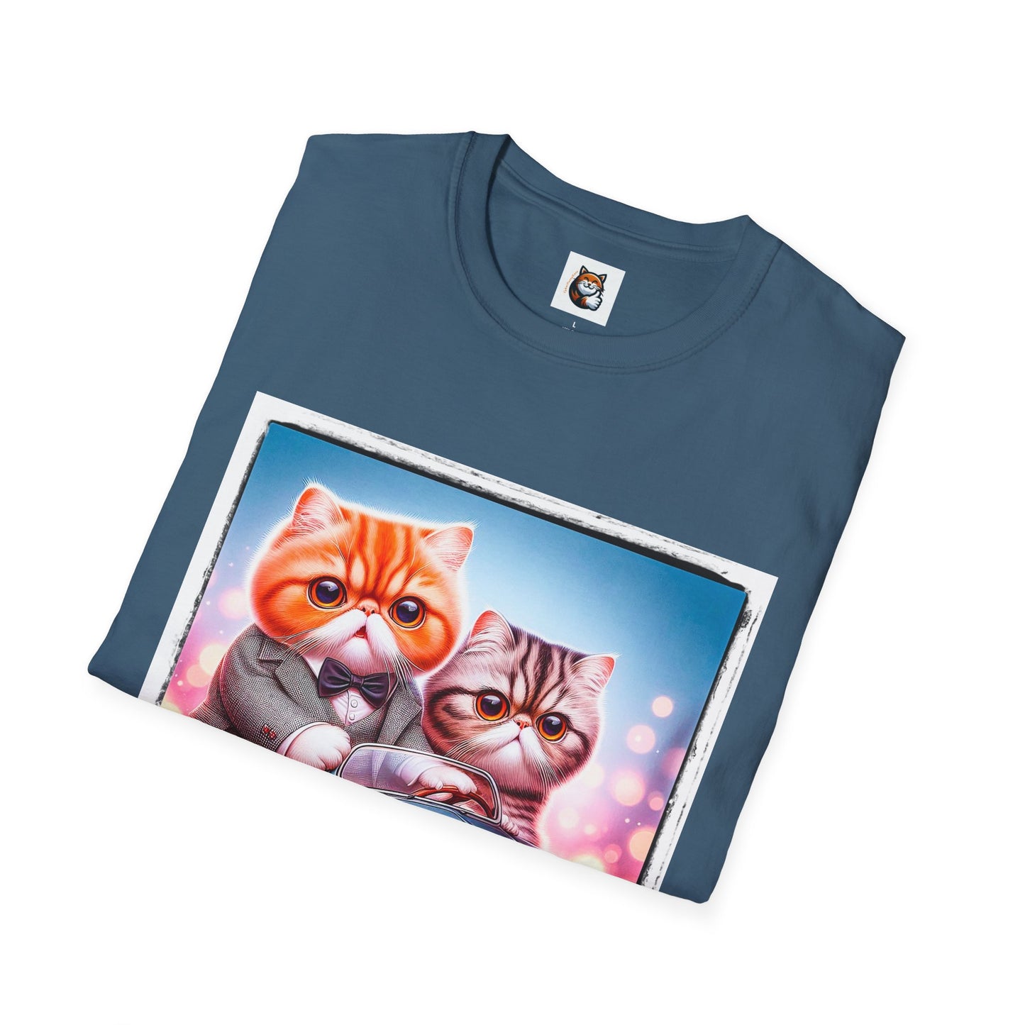 Wacky Exotic Shorthair Cat Unisex Softstyle T-Shirt