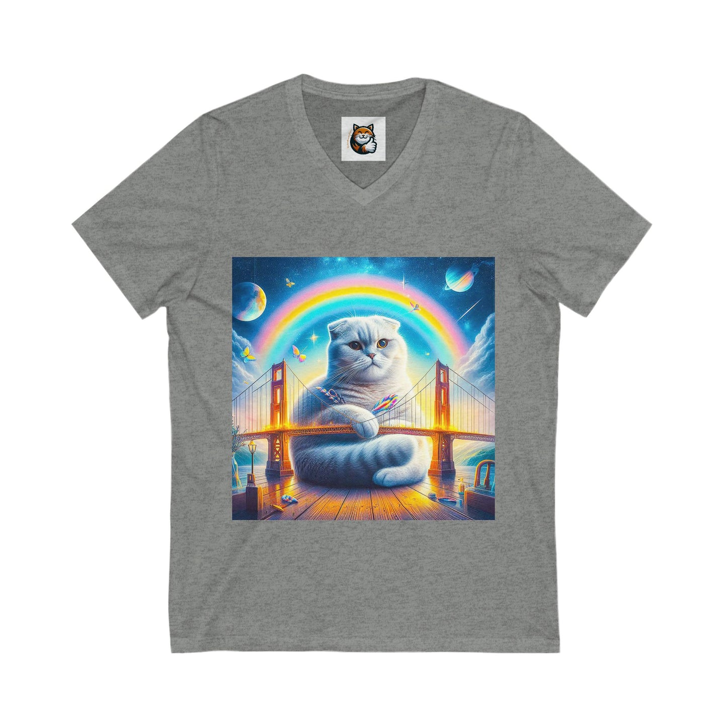 Scottish Fold Cat pretty rainbow shirt